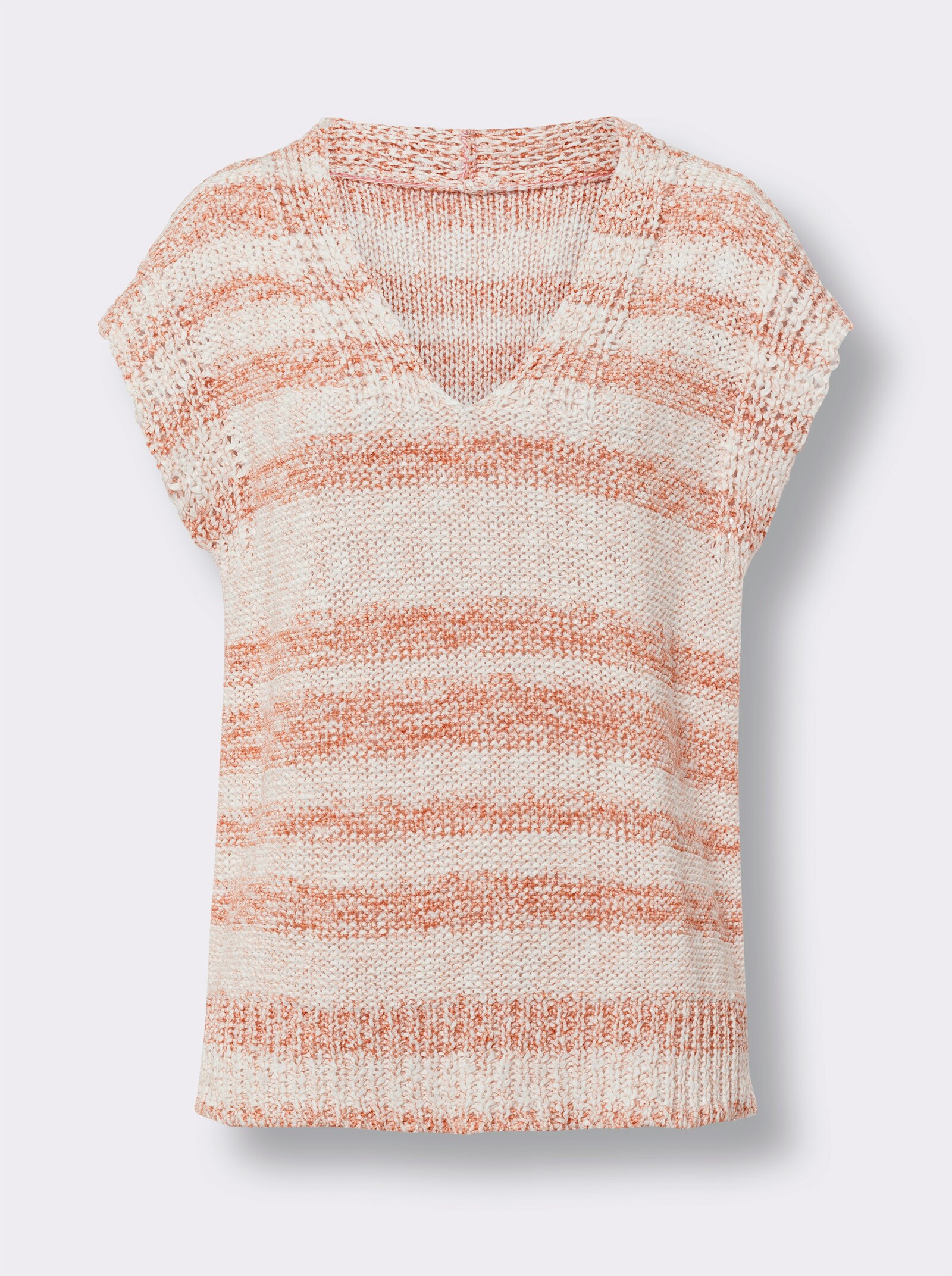 heine Pullunder aus Bändchengarn - ecru-papaya-meliert