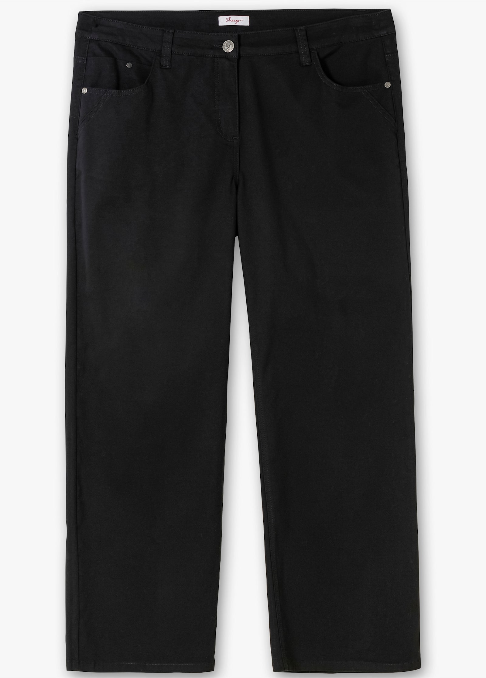 sheego Broek met doorlopende wijde pijpen - zwart