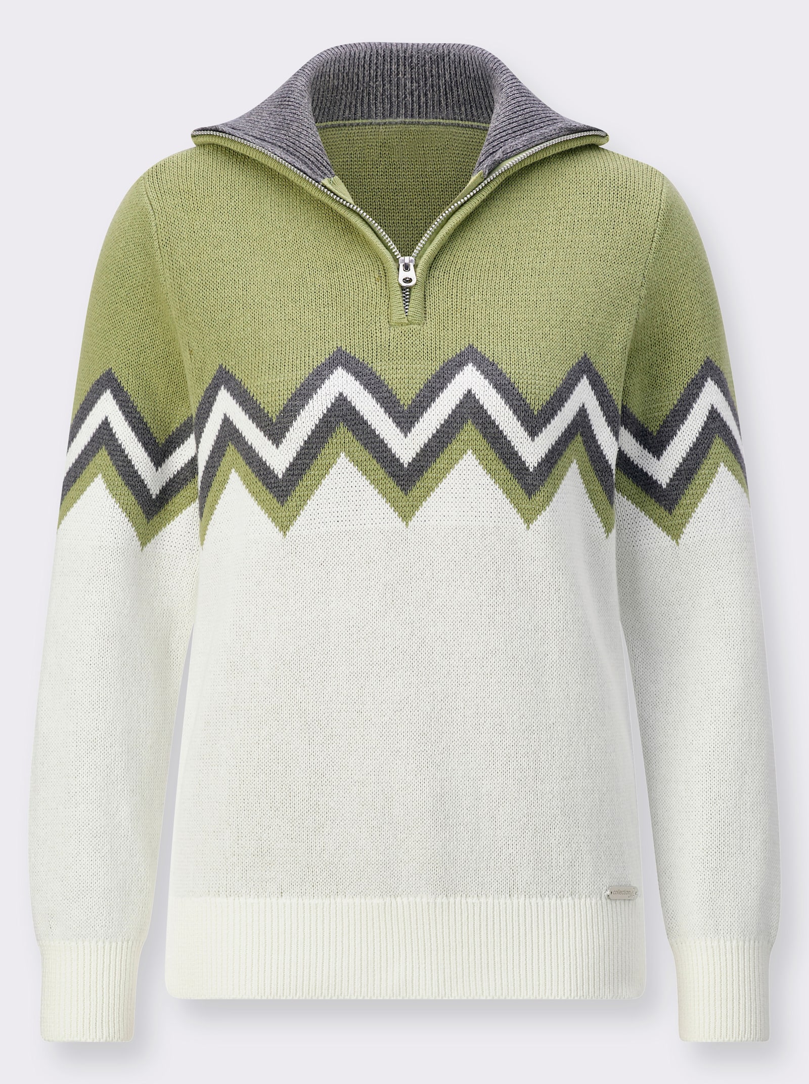 Pullover mit Strickmuster - schilf-ecru-gemustert