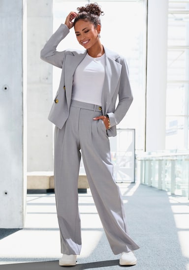 LASCANA Palazzohose - grau meliert