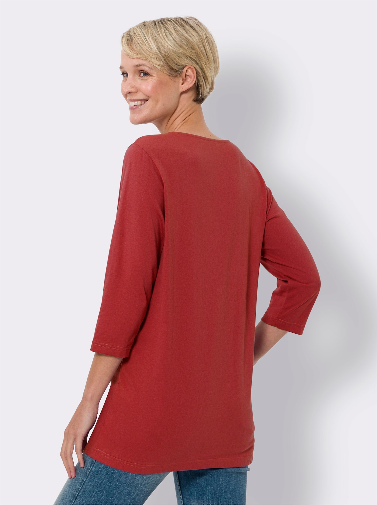 Longshirt - kirsche-schwarz