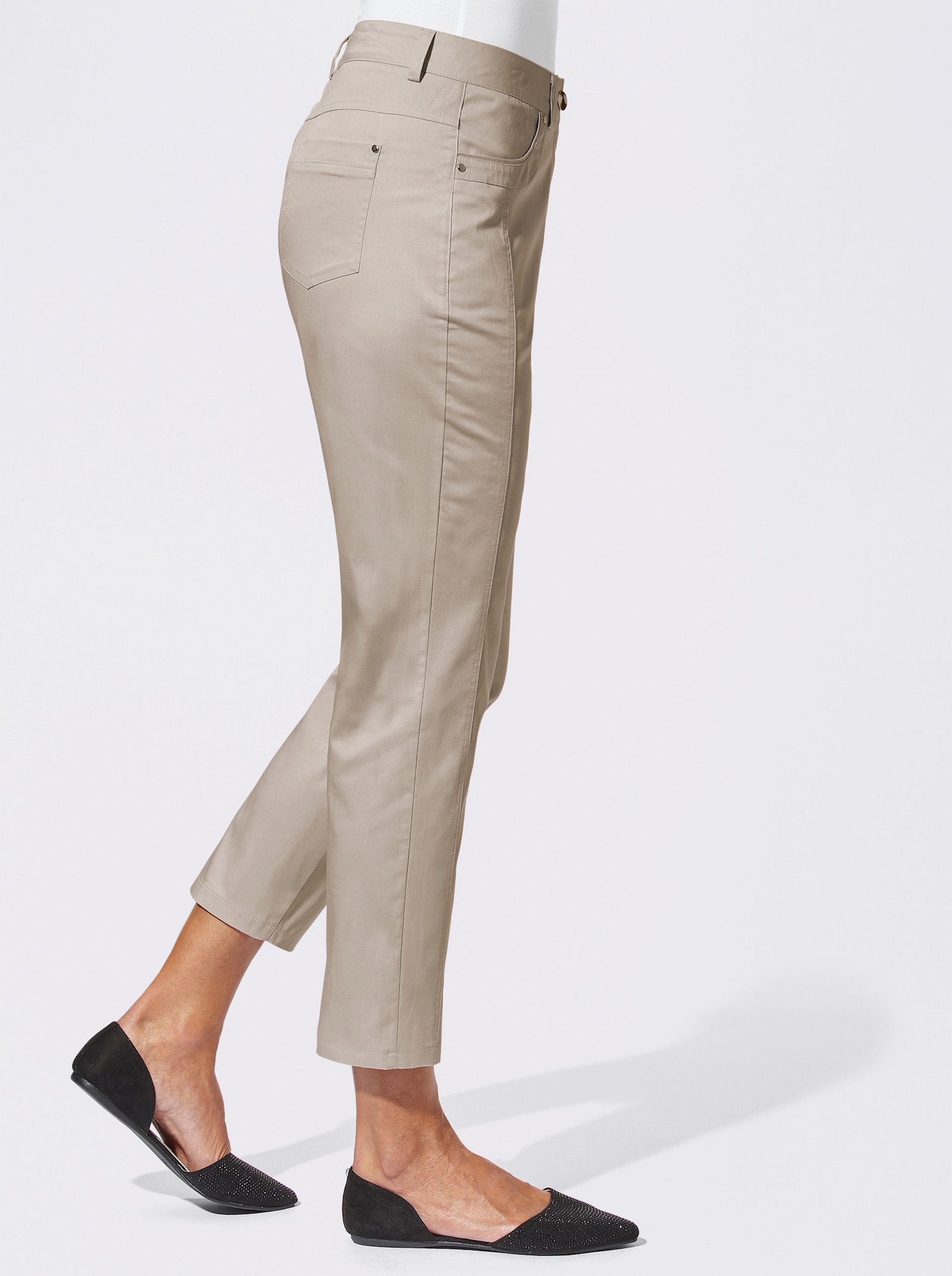 7/8-Jeans mit optisch streckenden Nähten - beige