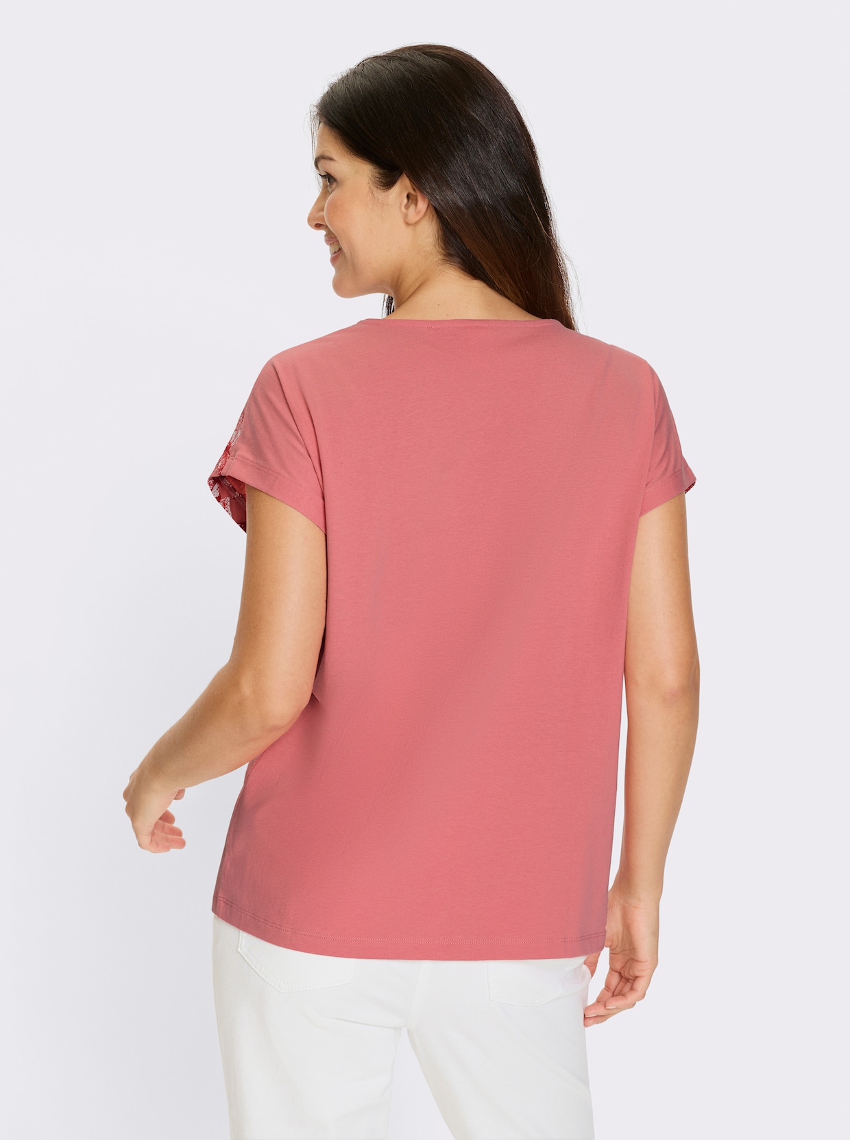 Kurzarmshirt - flamingo-erdbeere