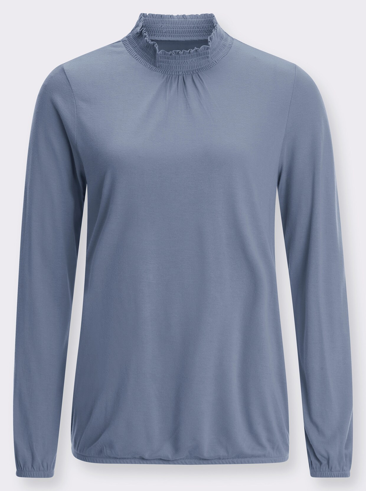 Stehkragenshirt - taubenblau