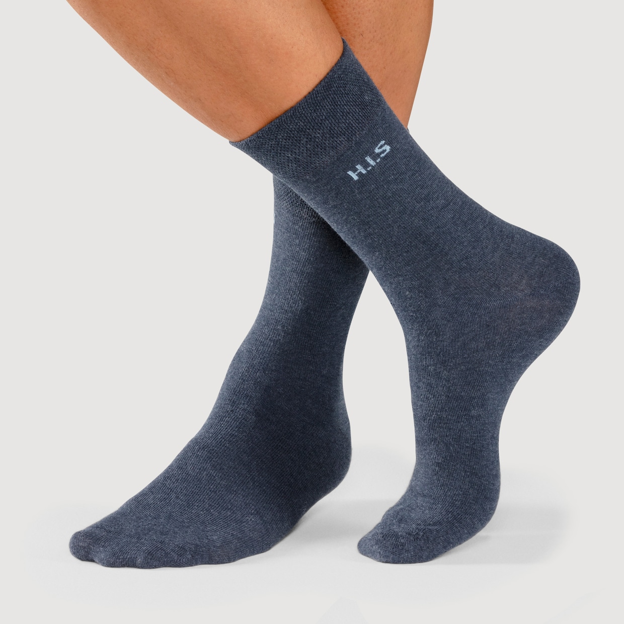 H.I.S Socken - 1x marine, 1x jeansblau-meliert, 1x jeans-meliert, 1x hellblau-meliert