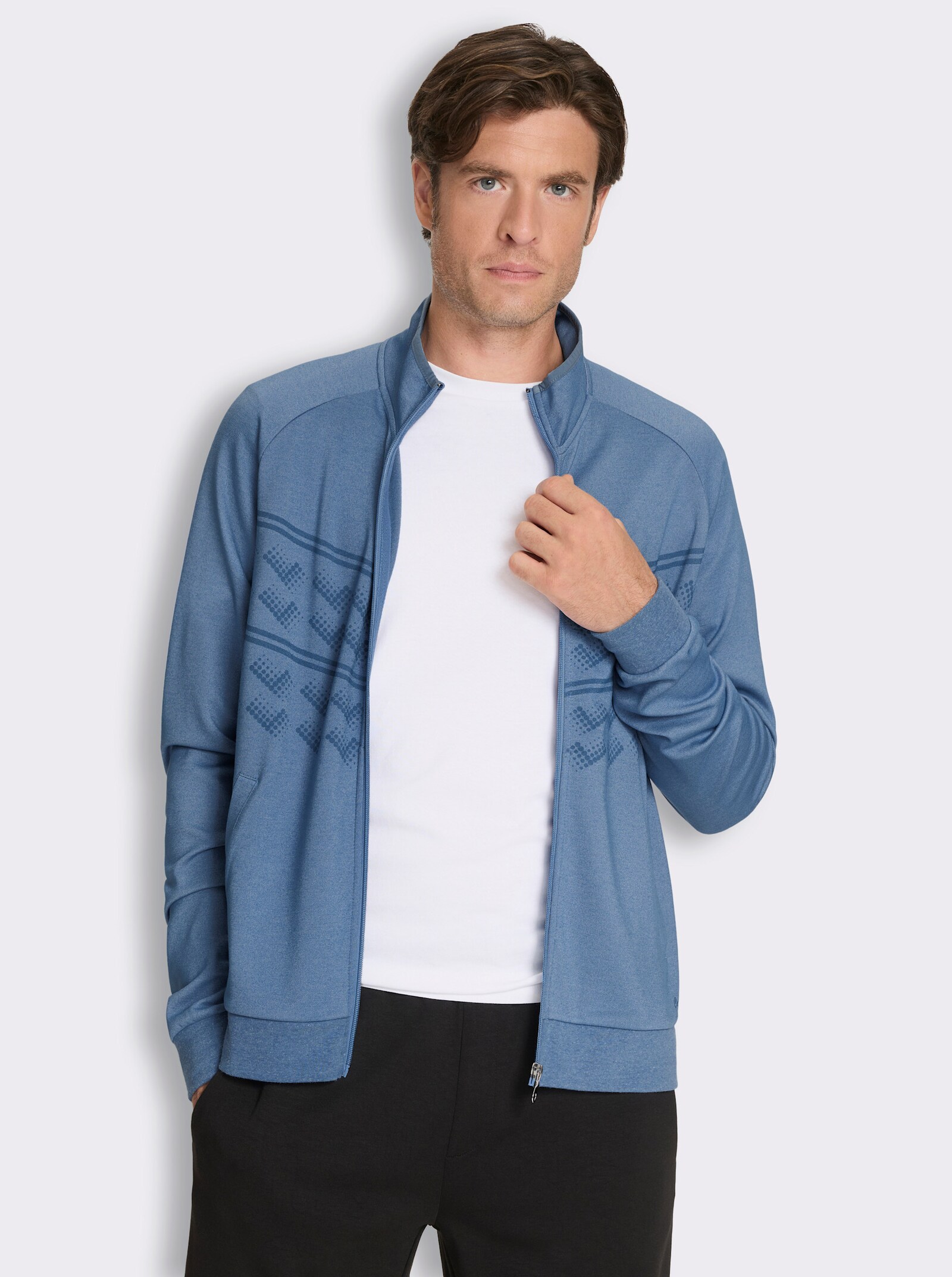 Catamaran Sports Sweatjacke mit Bündchenabschluss - mittelblau-meliert