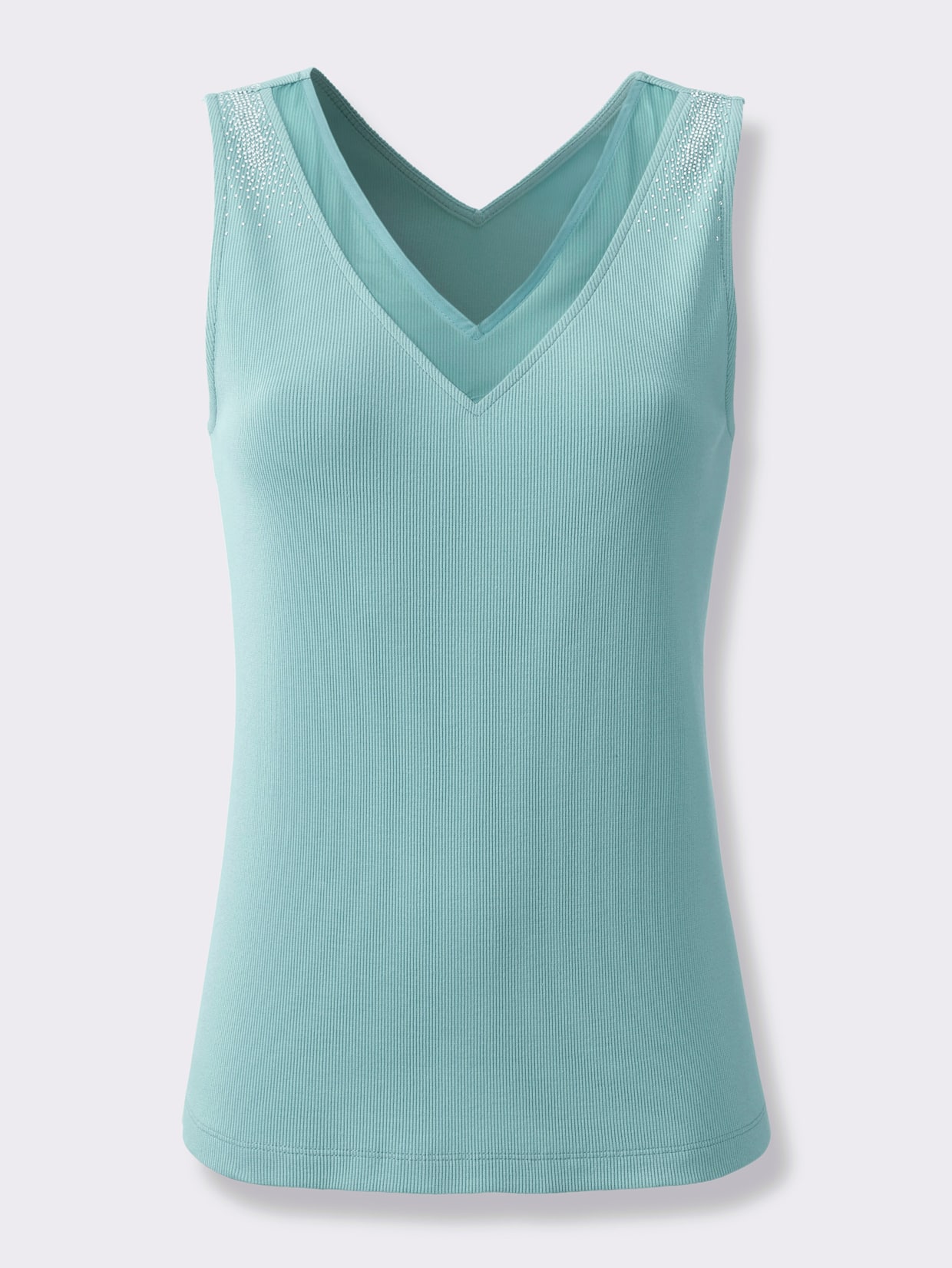 Shirttop mit breiten Trägern - mint