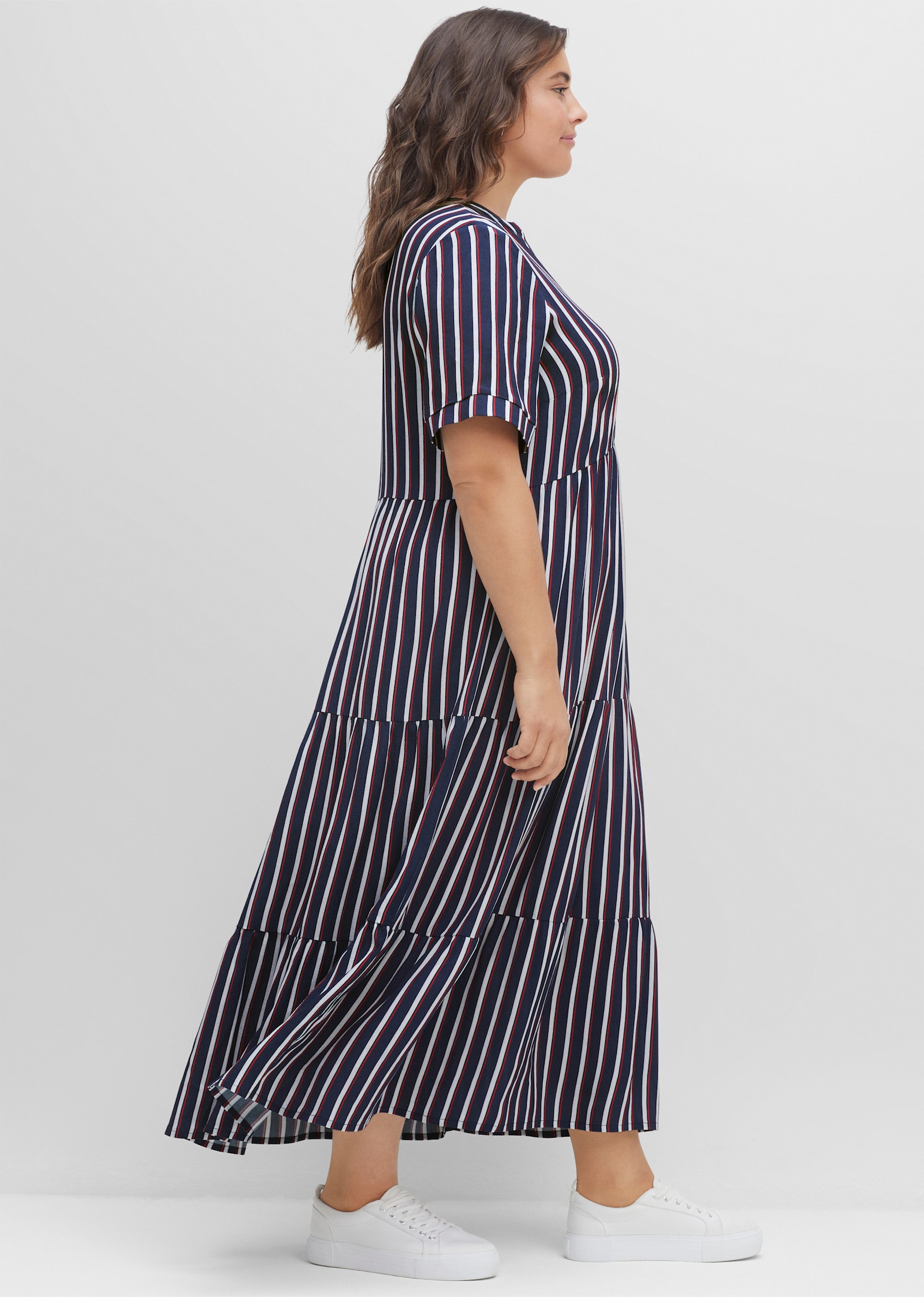 sheego Maxikleid mit Streifenmuster - nachtblau-gestreift