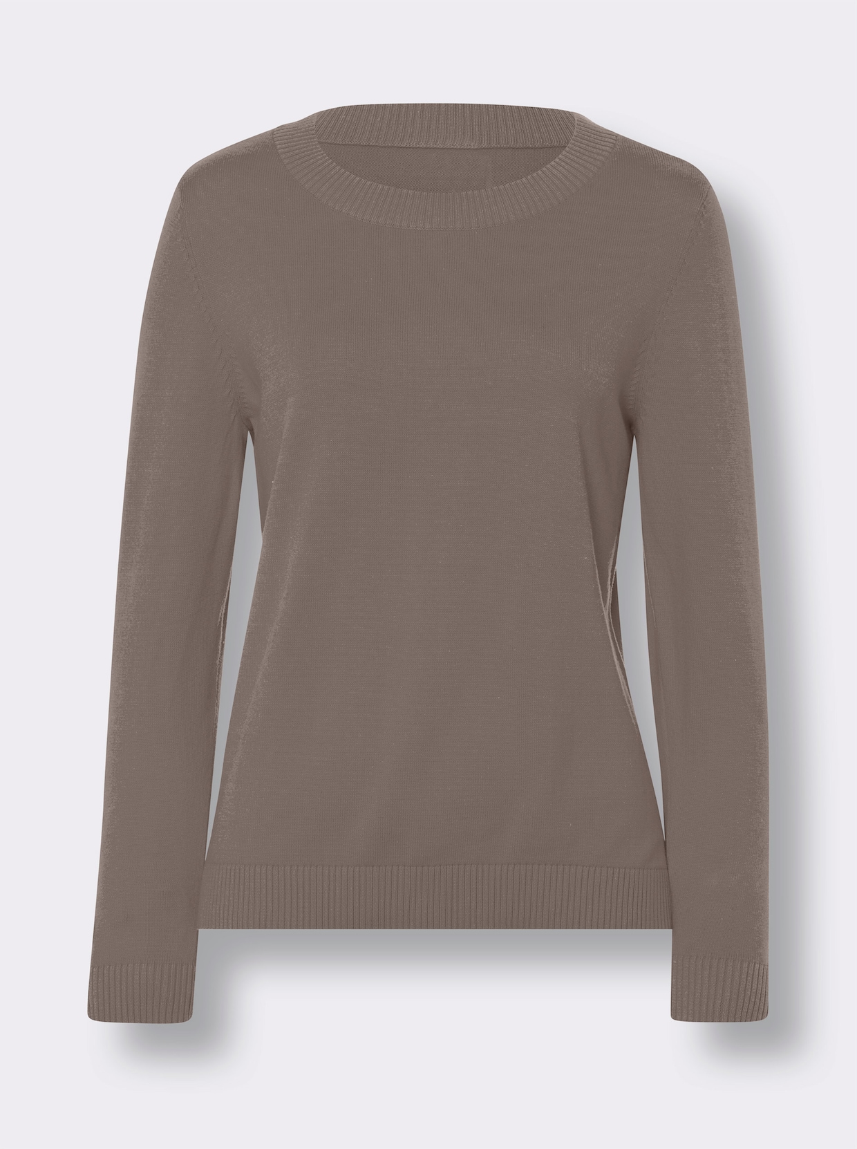 Langarm-Pullover - taupe