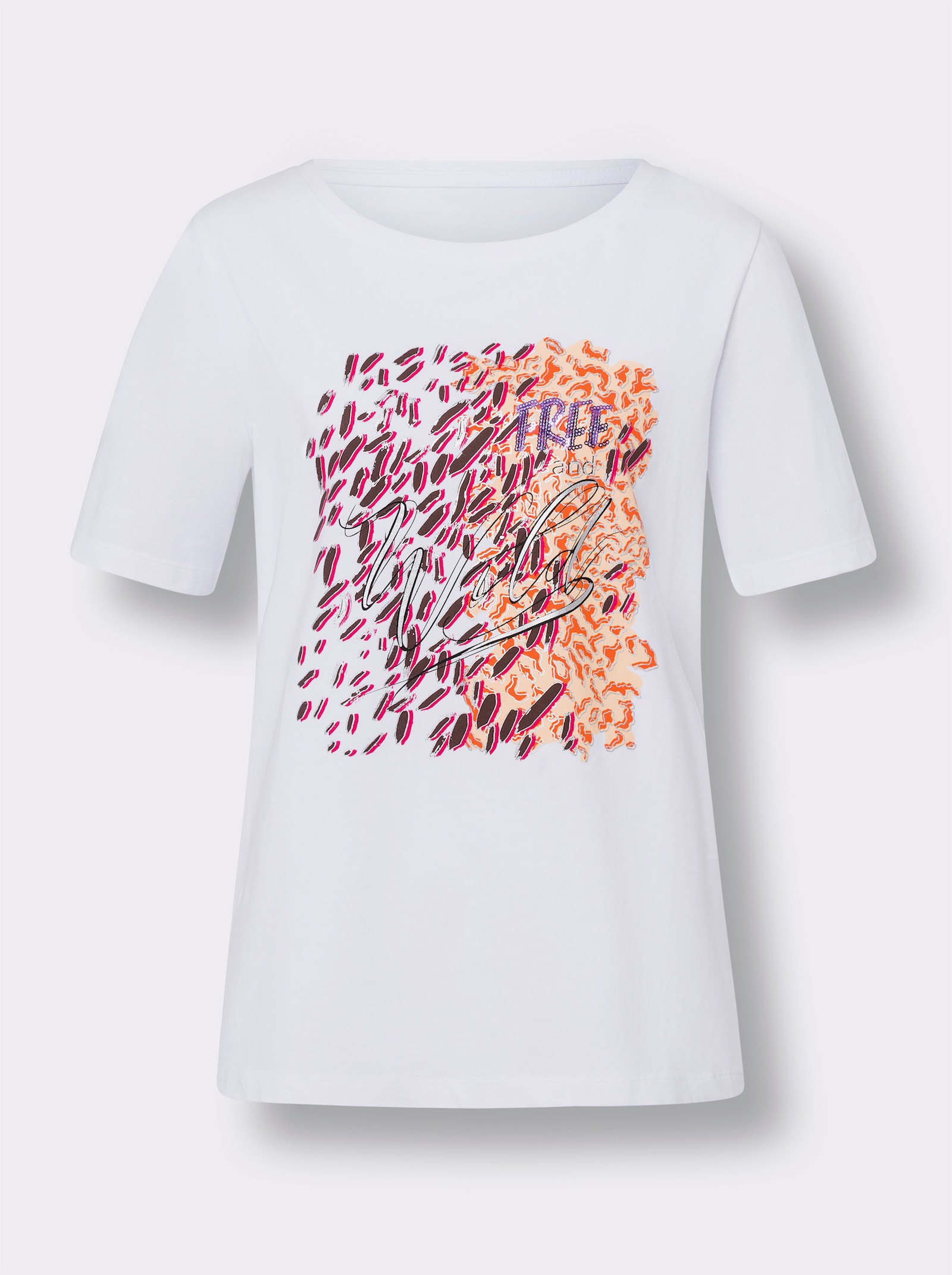 heine T-shirt à encolure ronde avec imprimé - blanc