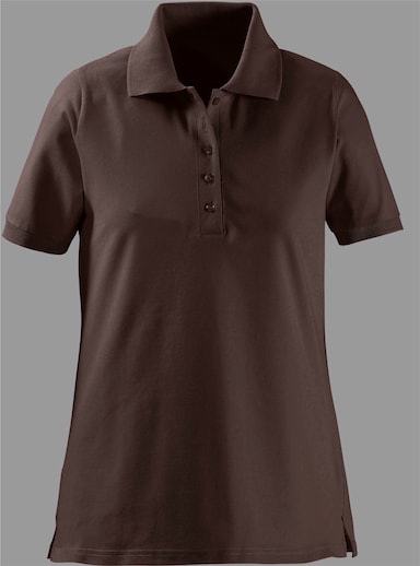 Poloshirt mit Seitenschlitzen - braun