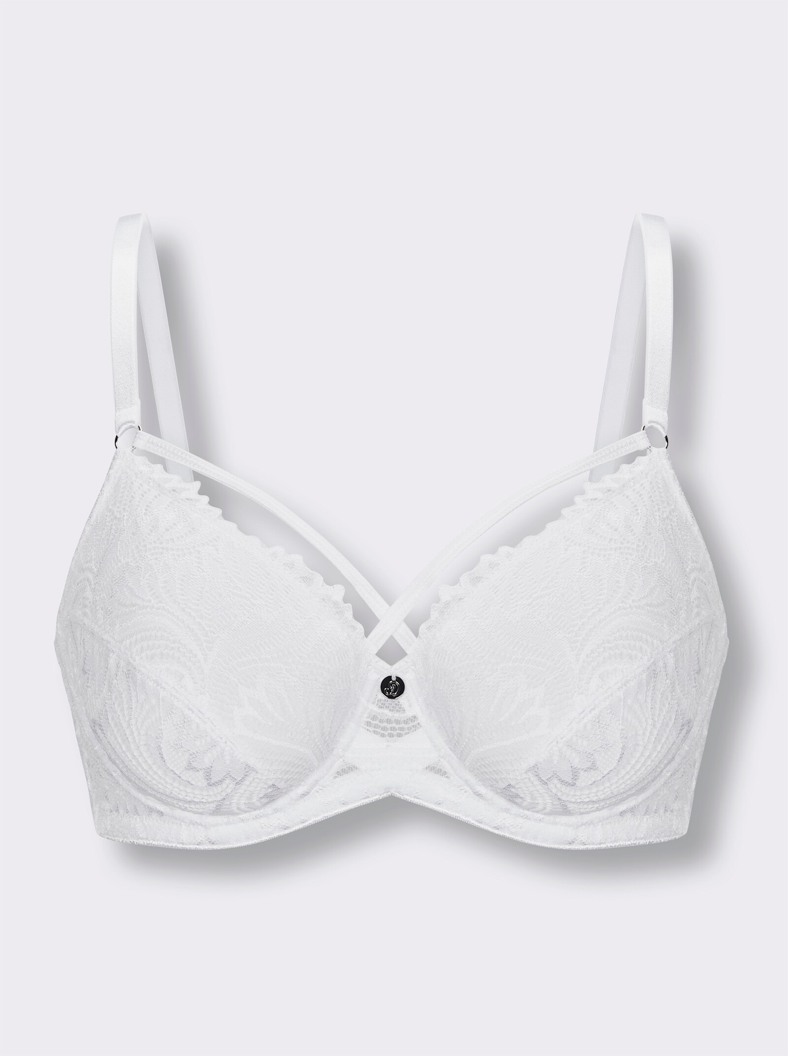 wäschepur Bügel-BH mit elastischer Blütenspitze - weiß