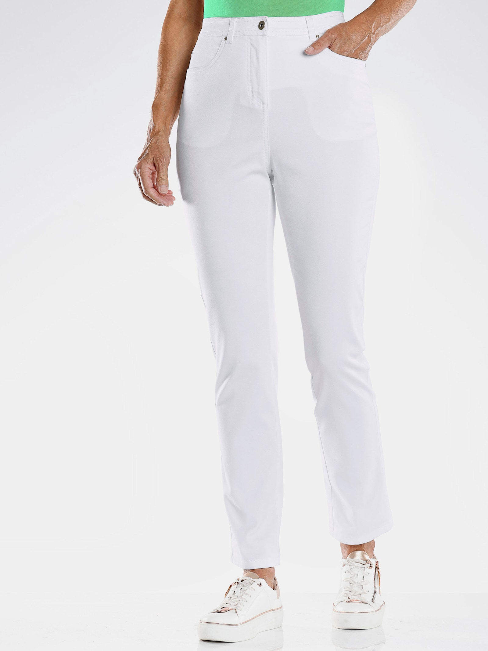 Jeans mit Taschen-Verzierung - weiß