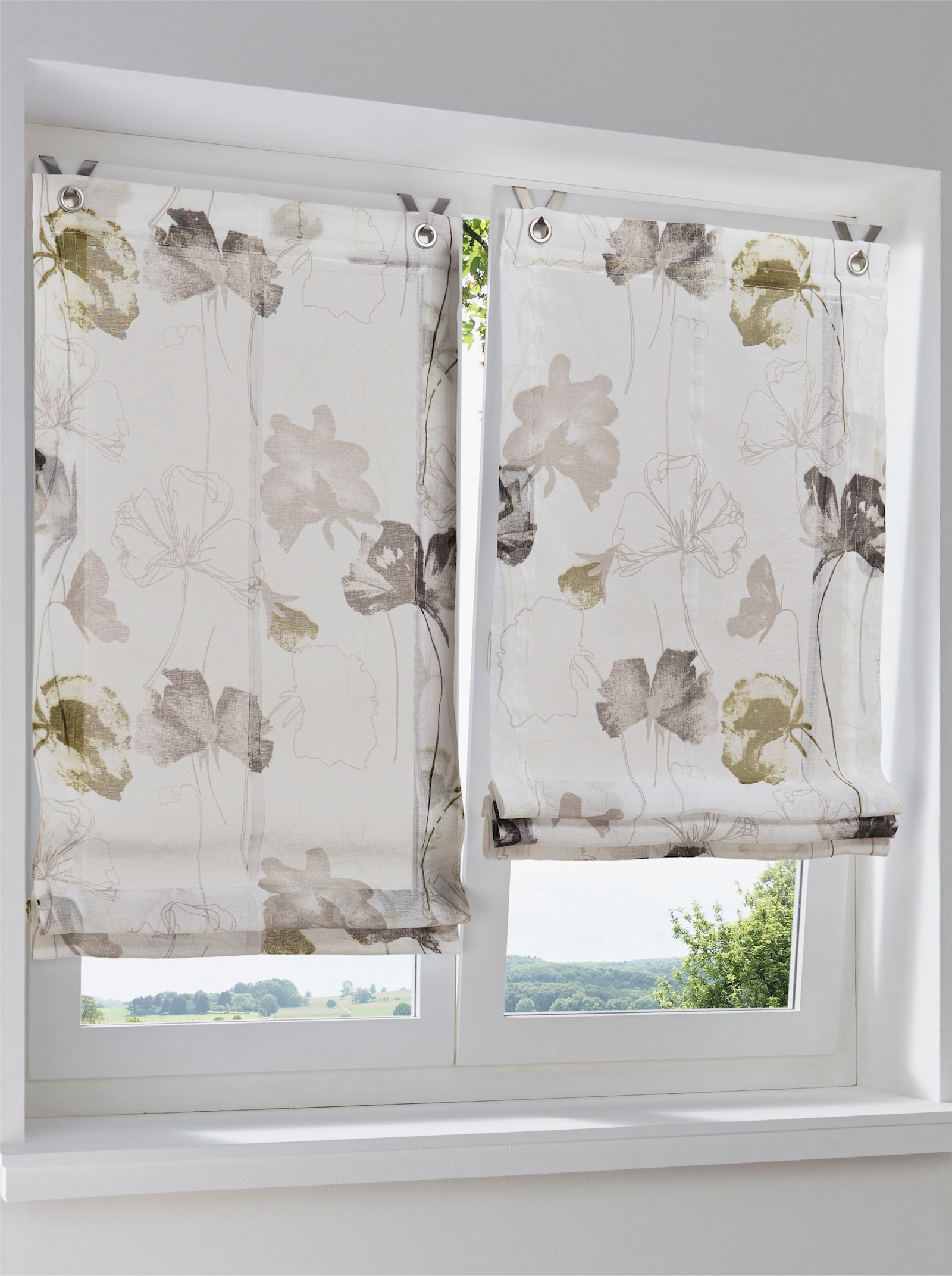 heine home vouwgordijn - wit/groen