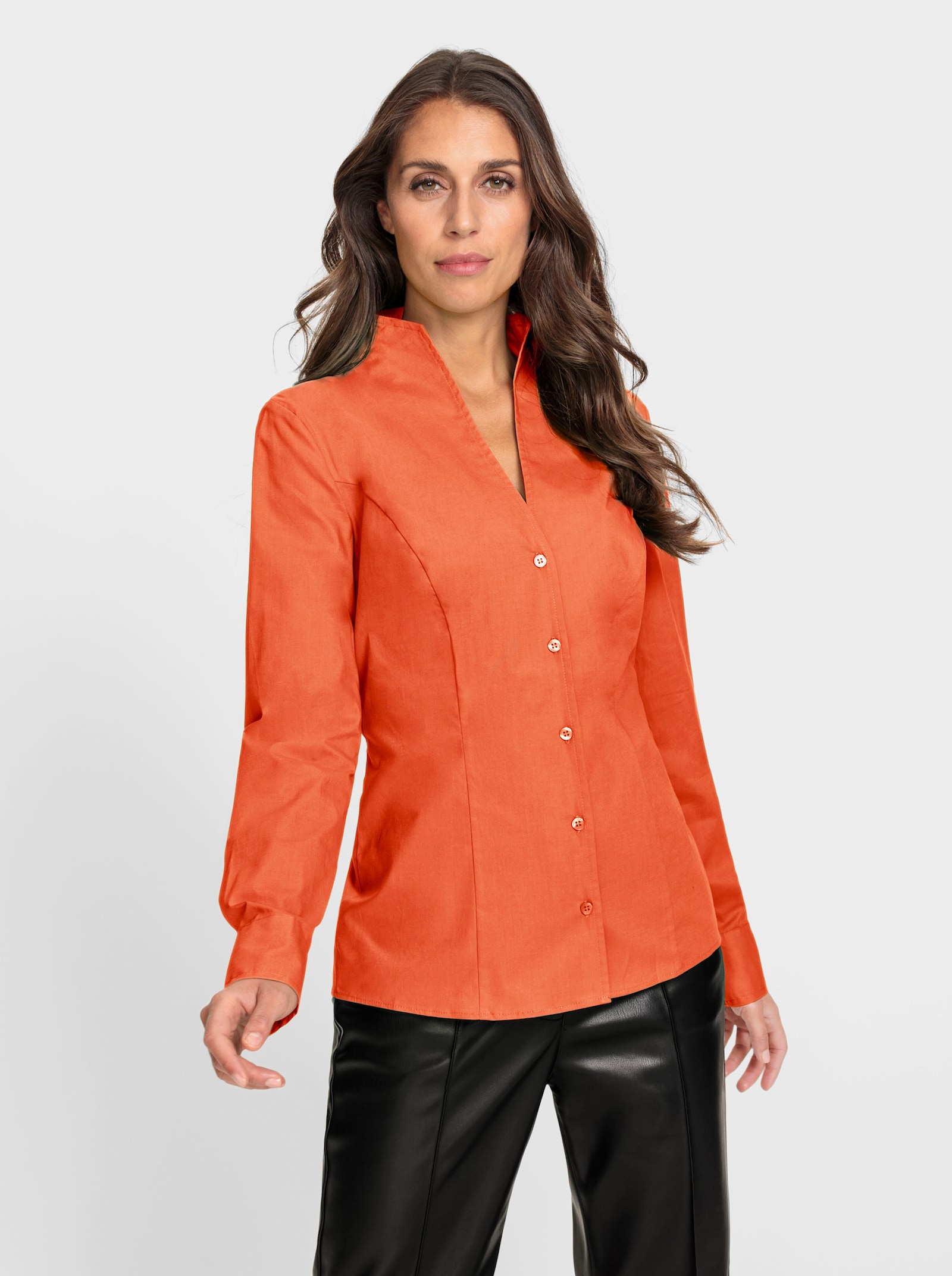 heine Hemdbluse mit Stehkragen - orange