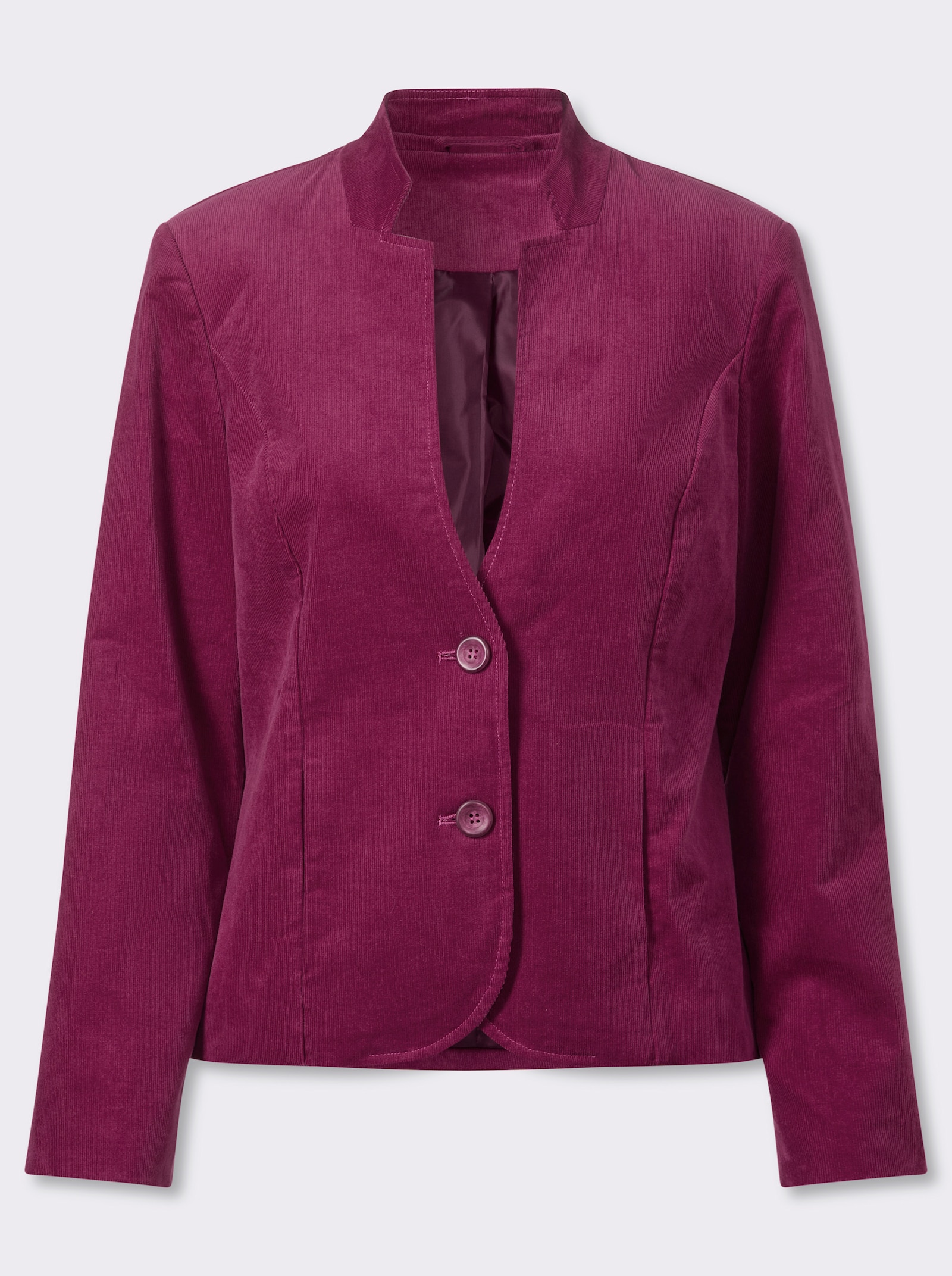 Cordblazer mit Stehkragen - malve