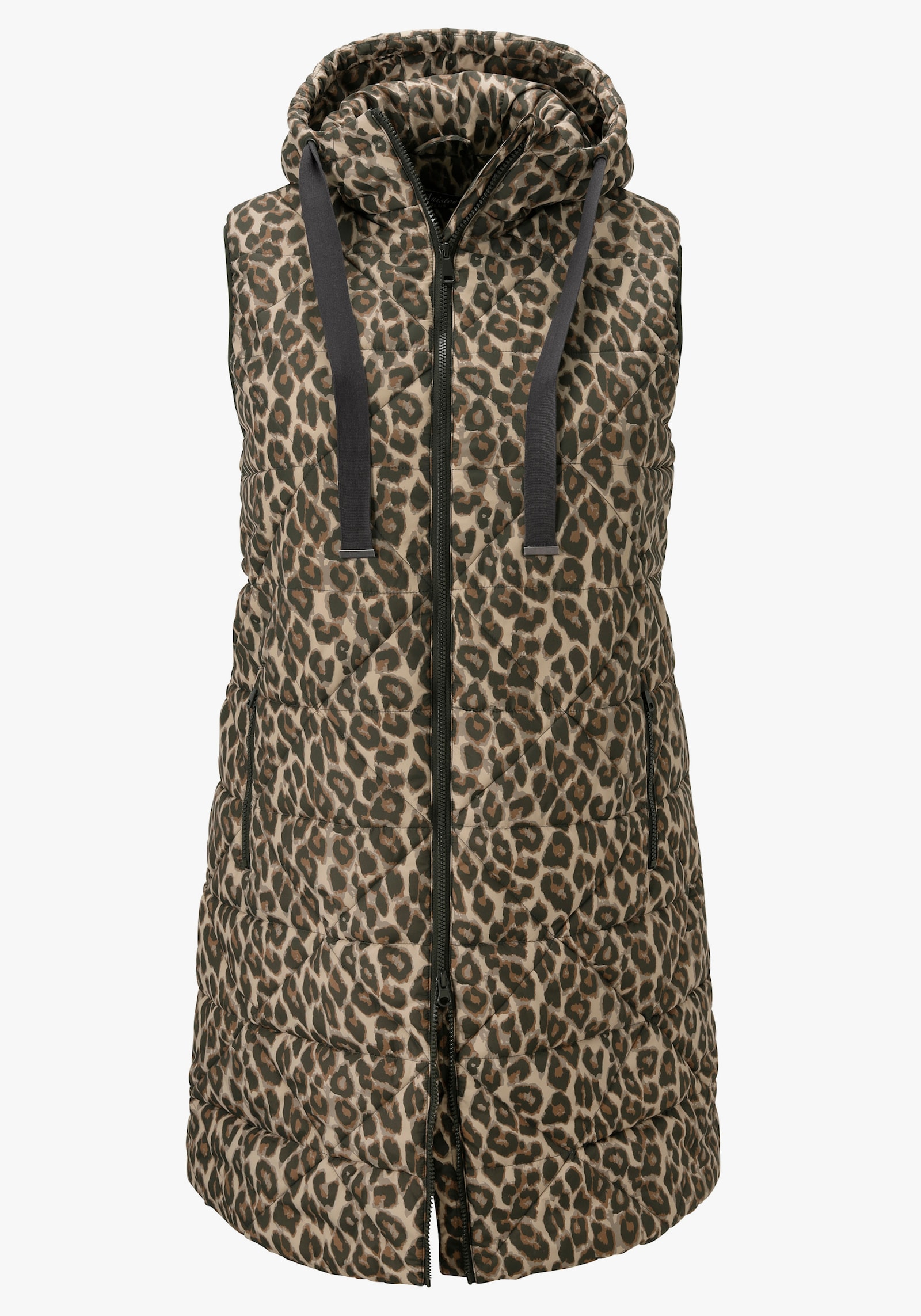 Aniston PLUS Steppweste - schwarz-beige-offwhite-braun