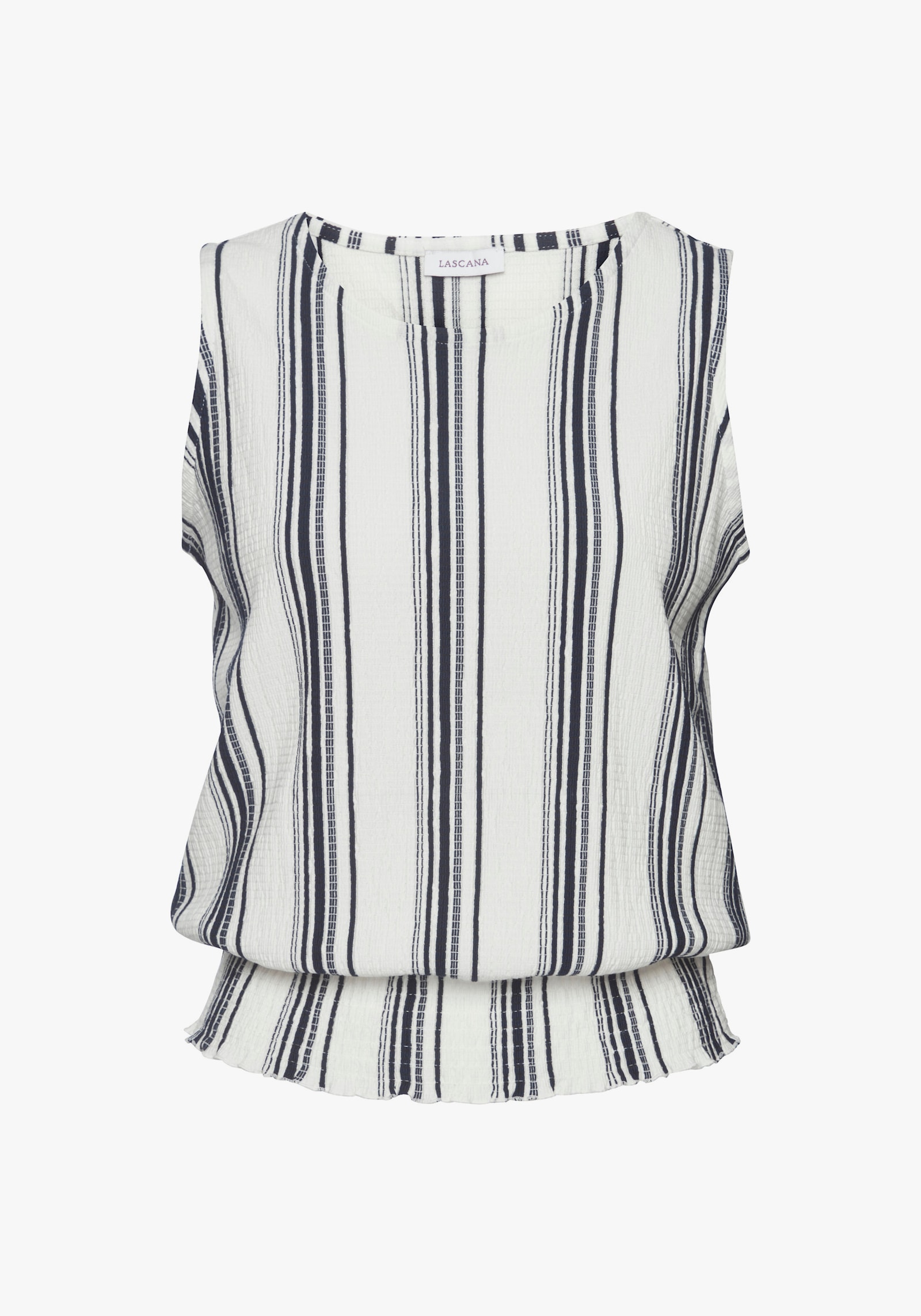 LASCANA Tanktop - weß-marine gestreift