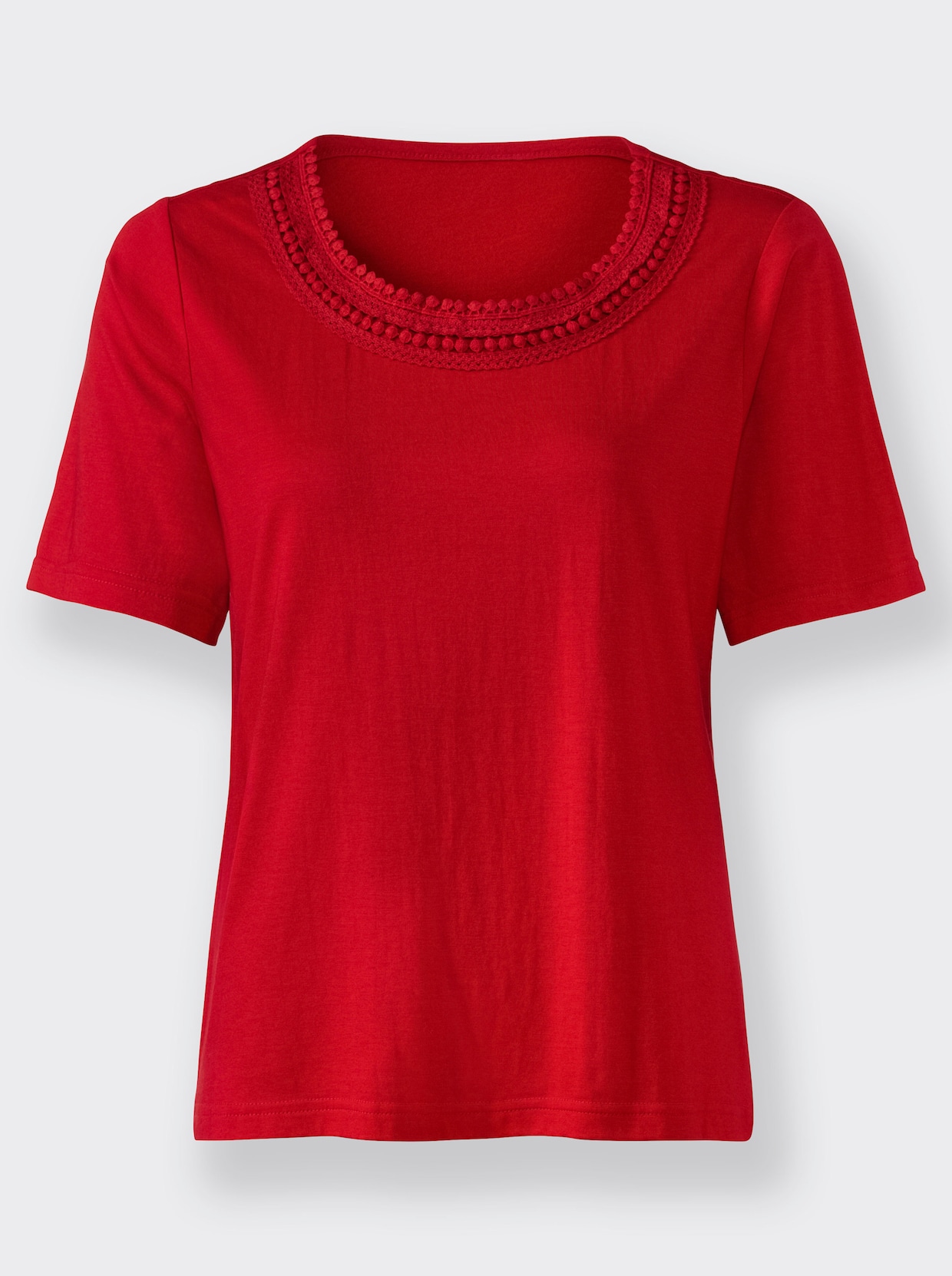 Shirt met ronde hals - rood