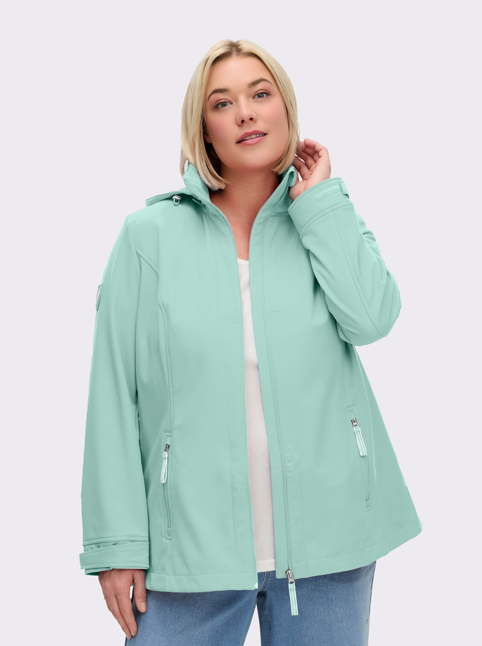 Softshelljacke mit Fleece-Futter - mint