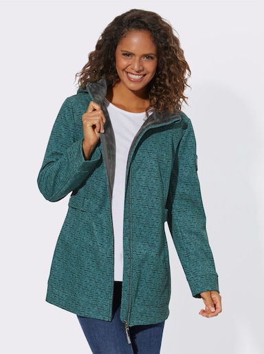 Softshelljacke gefüttert, wasserabweisend - grün-meliert