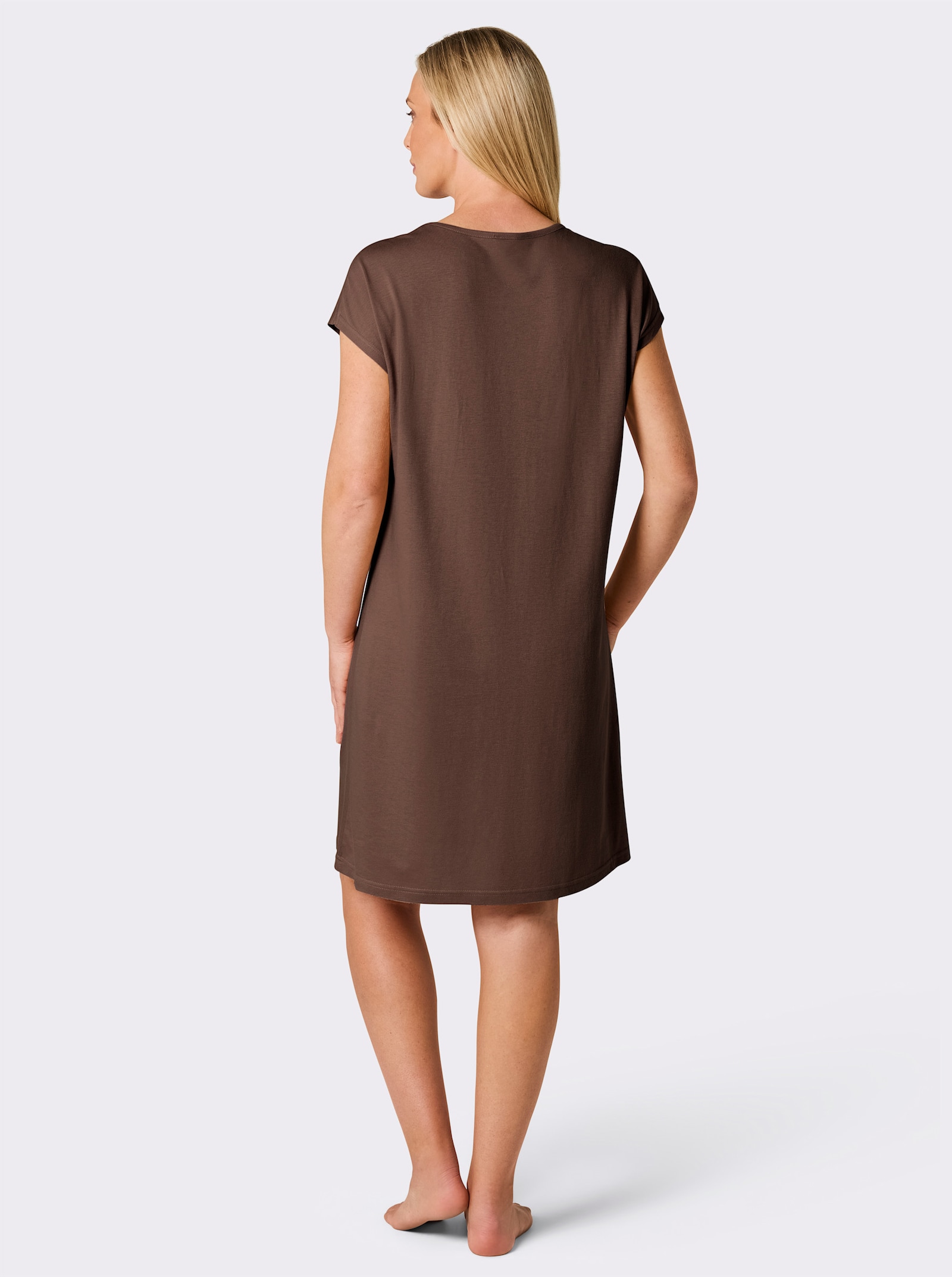 wäschepur Sleepshirts in Oversized-Form - schoko-camel-bedruckt