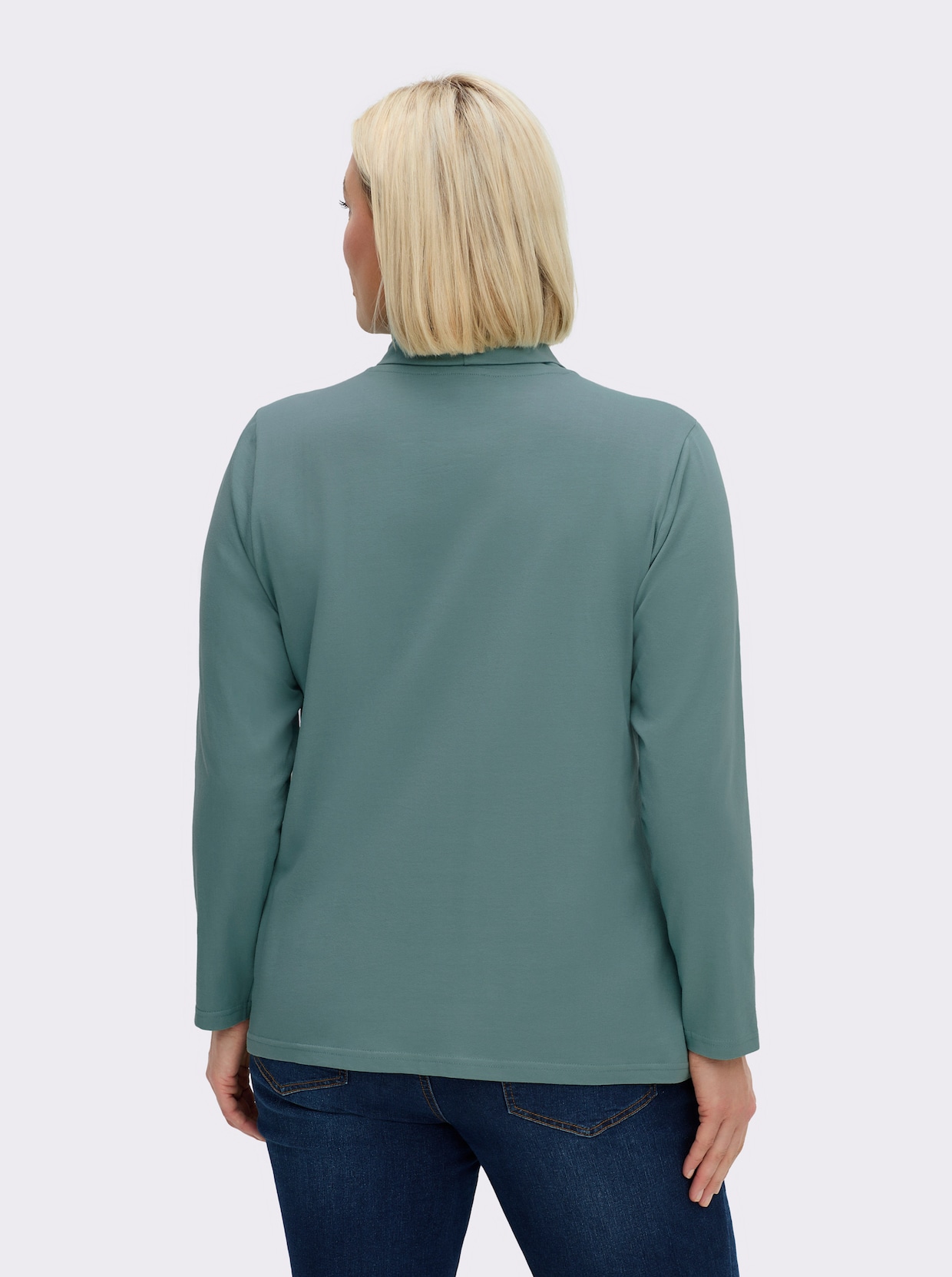 Rollkragenshirt mit langen Ärmeln - jade