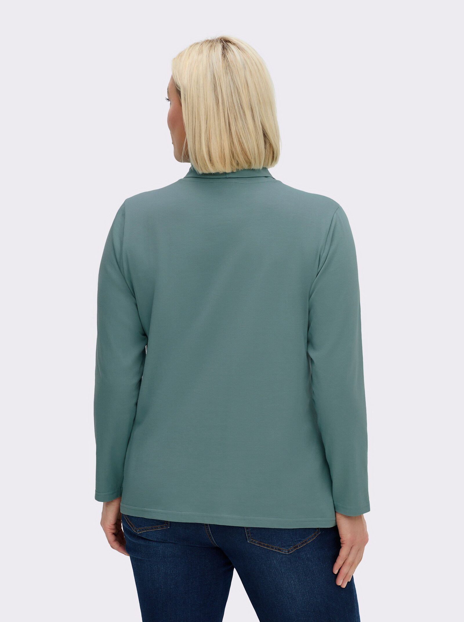 Rollkragenshirt mit langen Ärmeln - jade