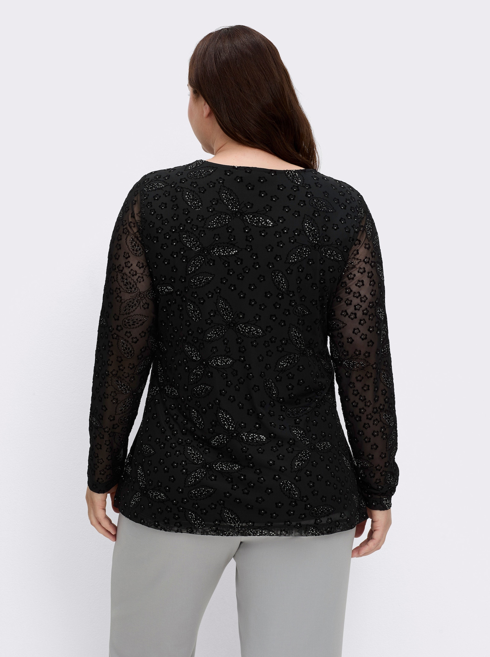 sheego by Joe Browns Shirt mit Glitzersteinchen - schwarz