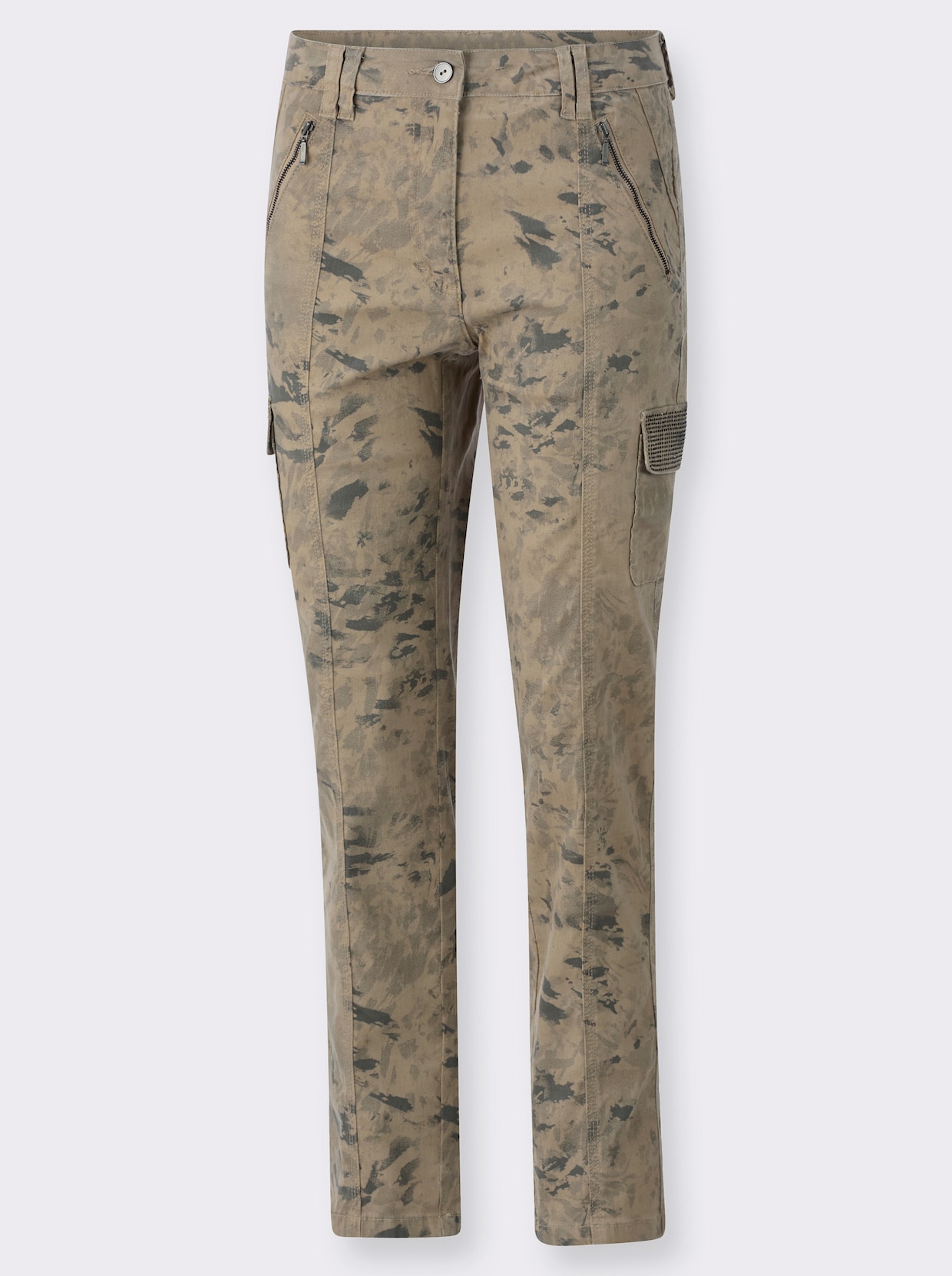 heine Cargohose - sesam-anthrazit-bedruckt