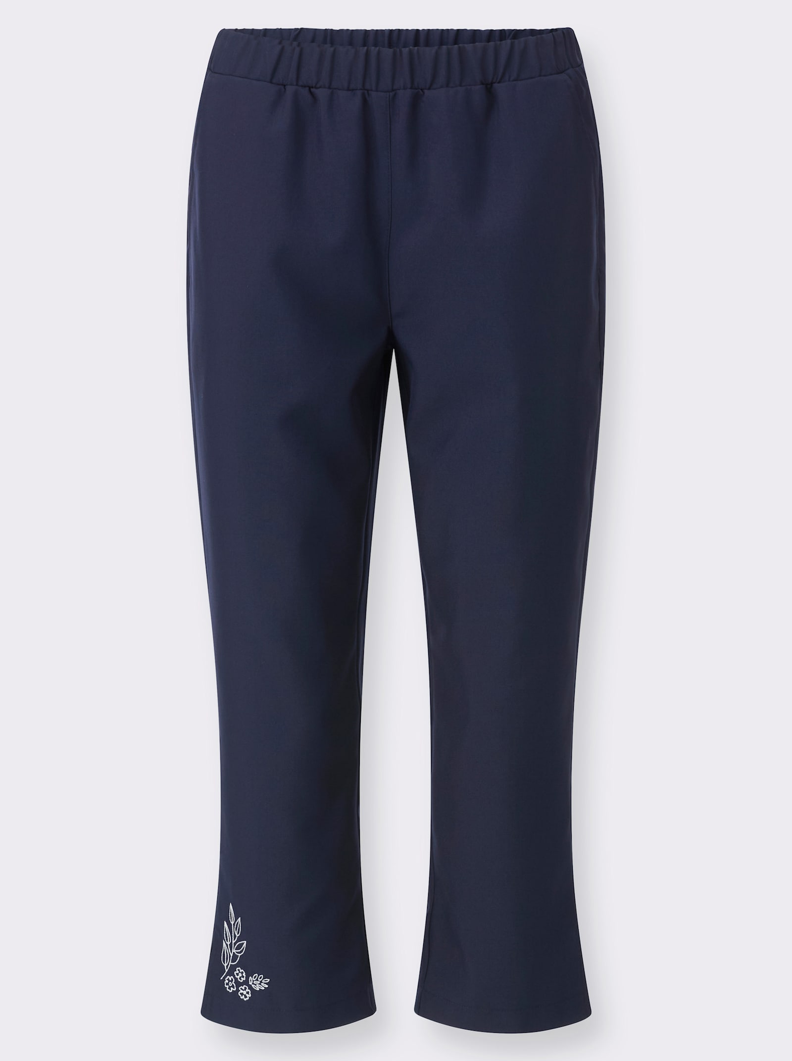 3/4-broek met borduursel - marine