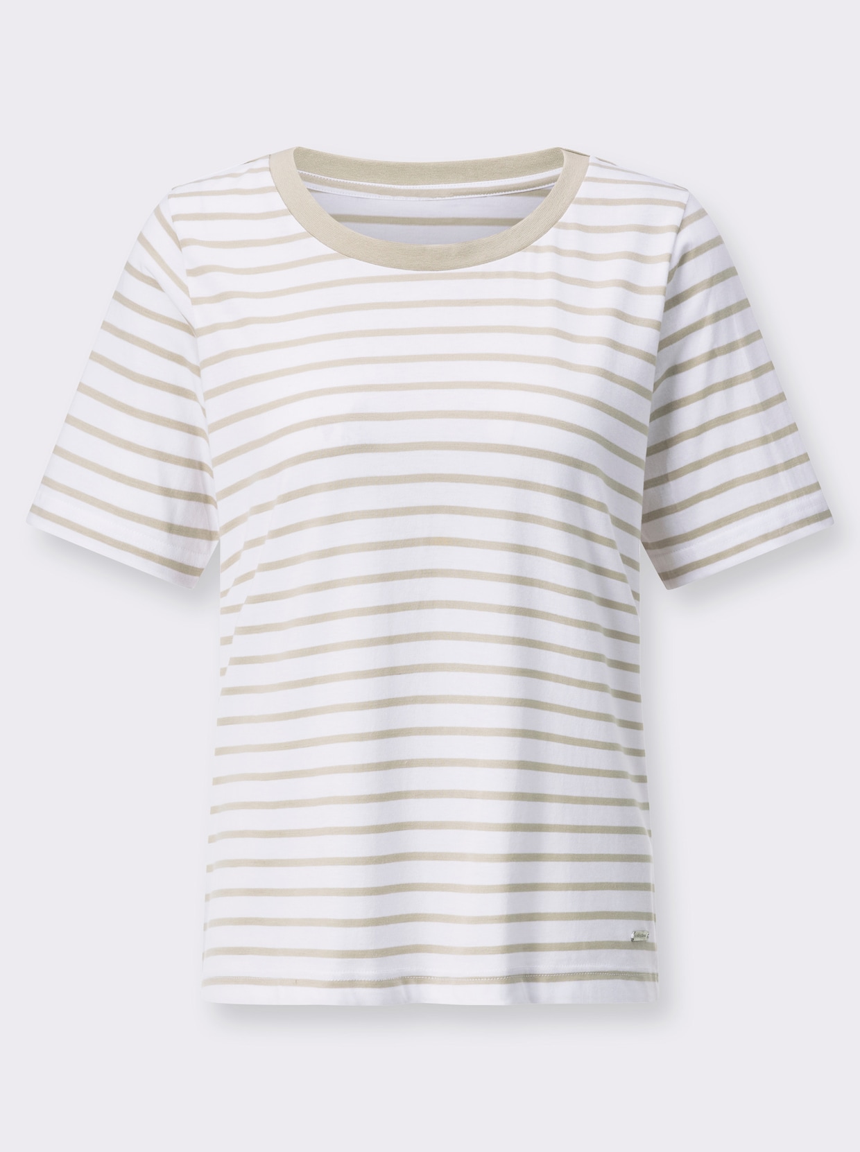 Streepjesshirt - zand gestreept