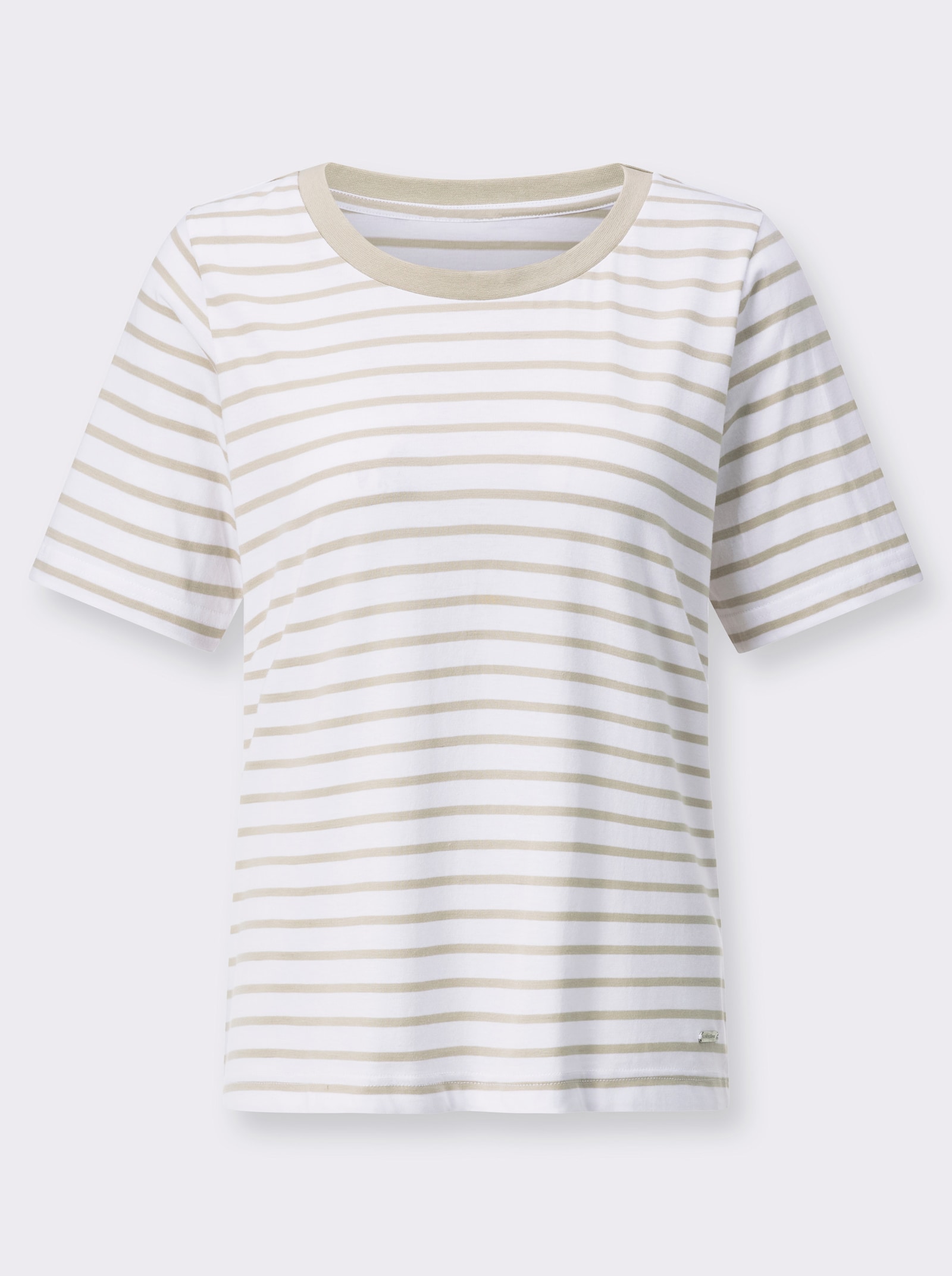 Ringelshirt aus reiner Baumwolle. - sand-geringelt