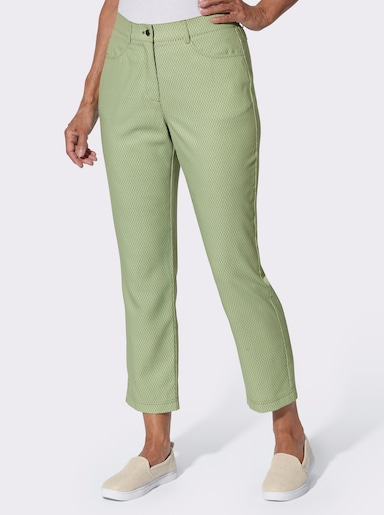 7/8-Hose im Minimal-Muster - khaki-bedruckt