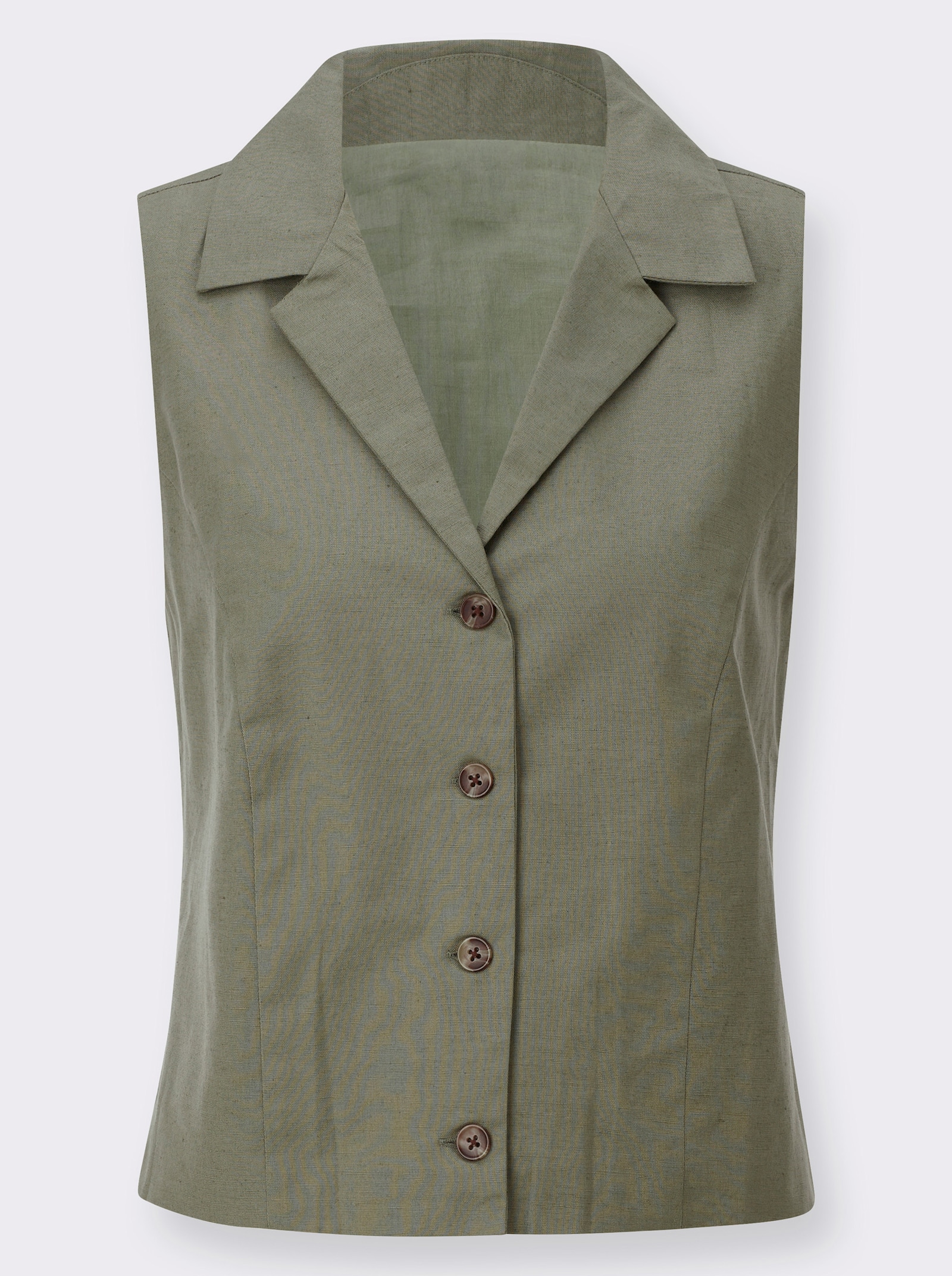 Weste mit Leinen-Anteil - khaki