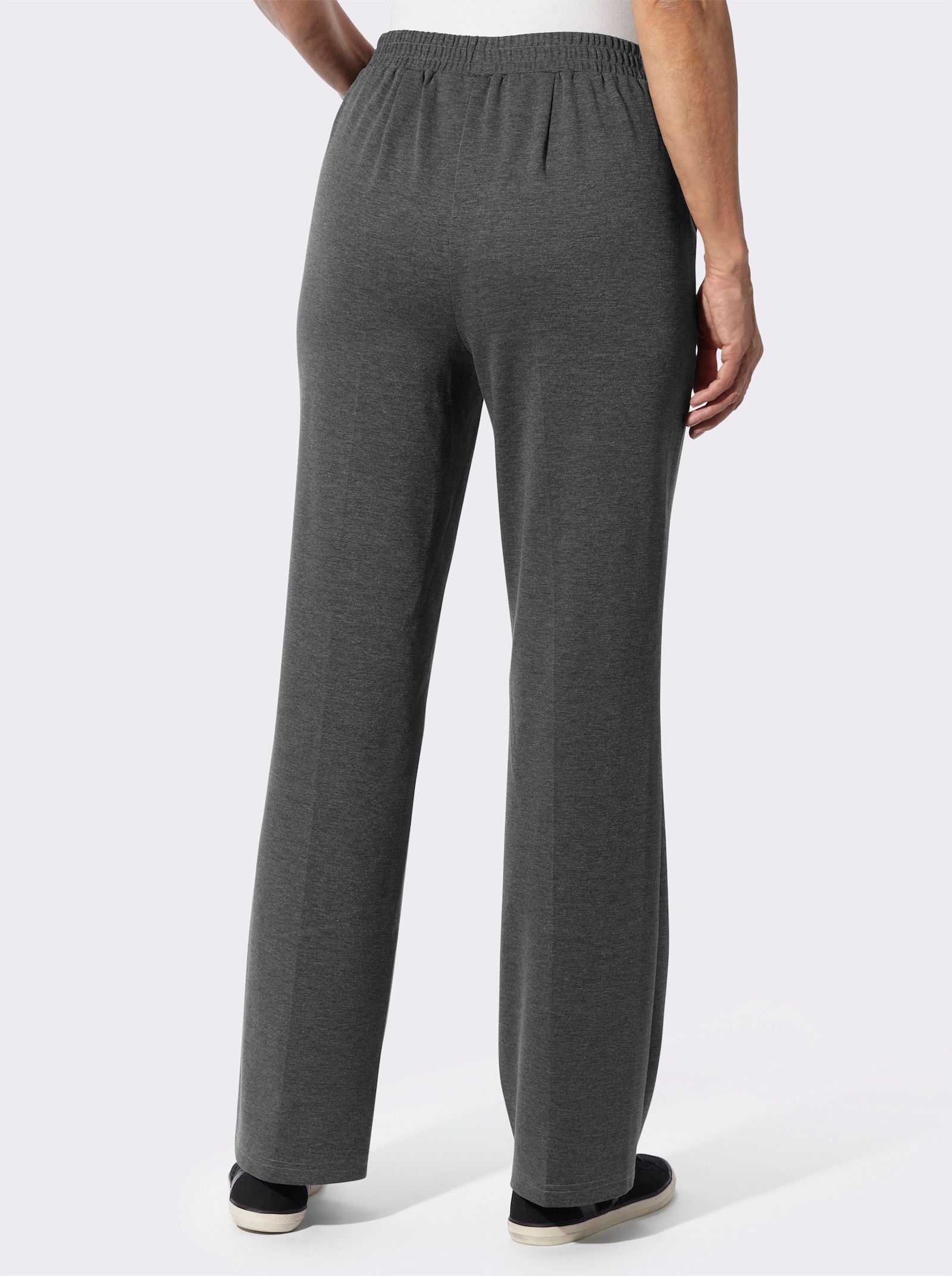 Bügelfaltenhose in Interlock-Qualität - anthrazit-meliert