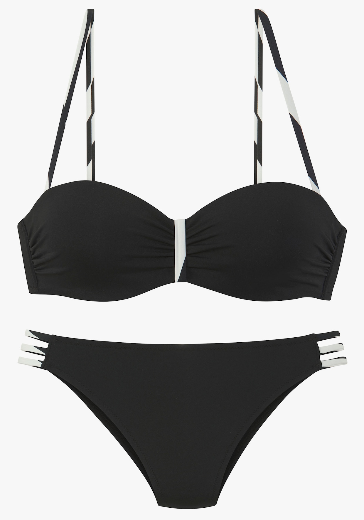Bandeaubikini met beugel - zwart