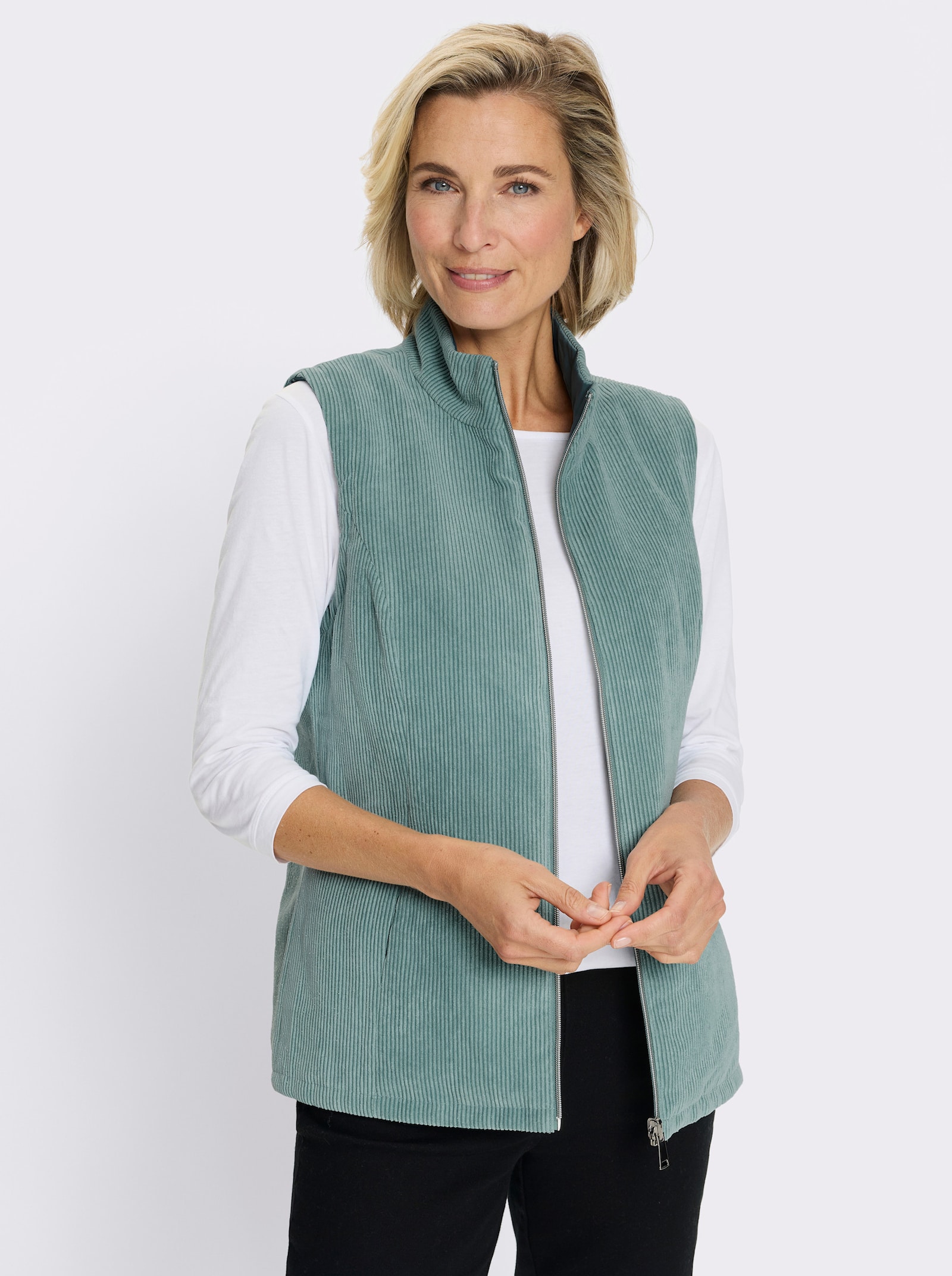 Wendeweste mit Stehkragen - jade