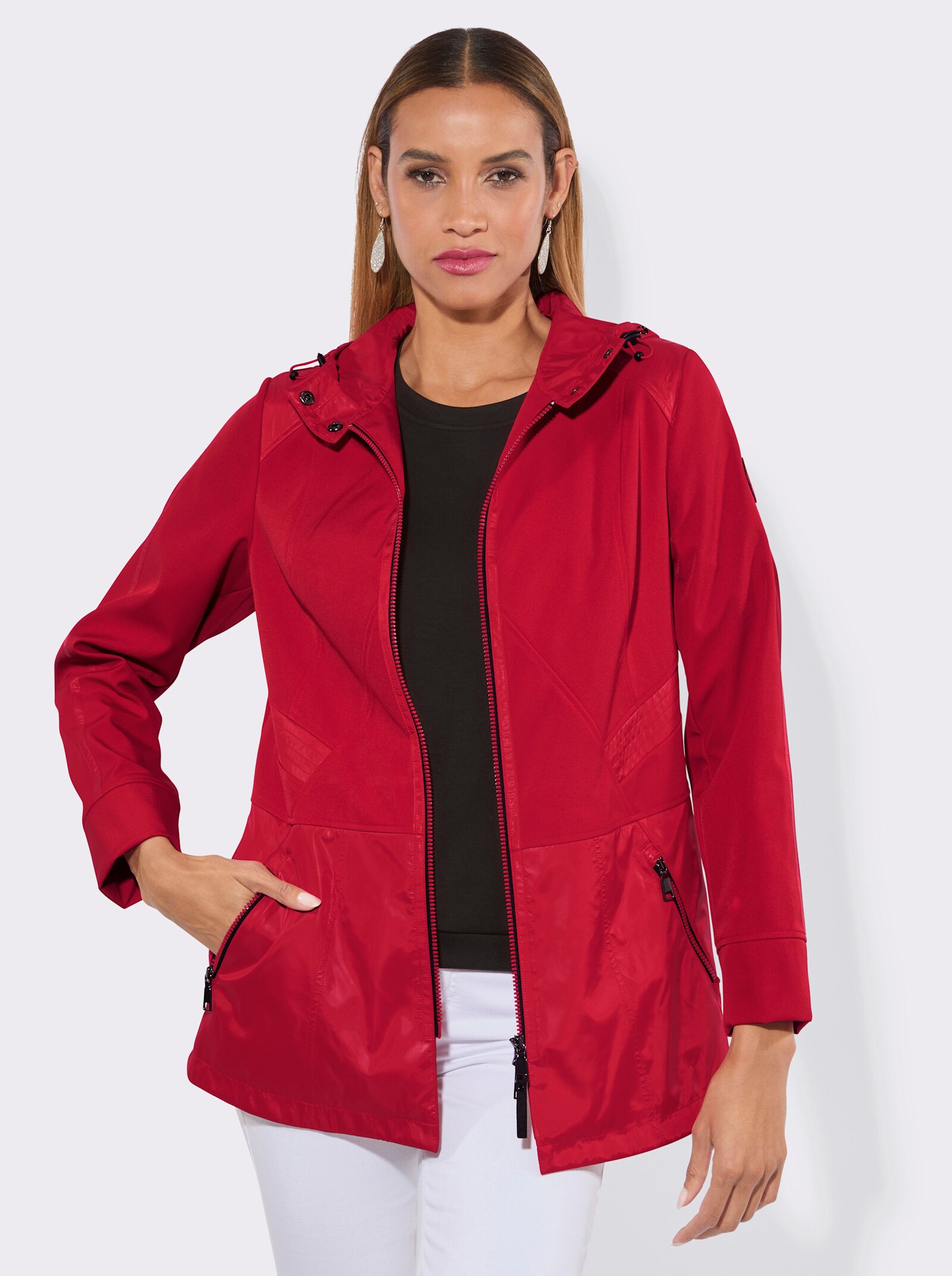 Softshelljacke mit Gehschlitz hinten - rot