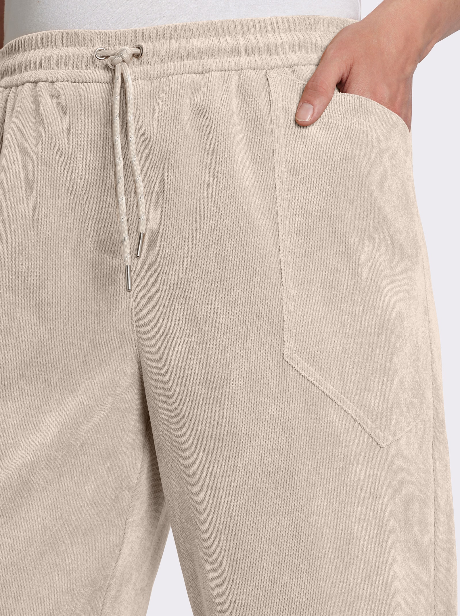 sheego Cordhose im Joggpants-Stil - elfenbein