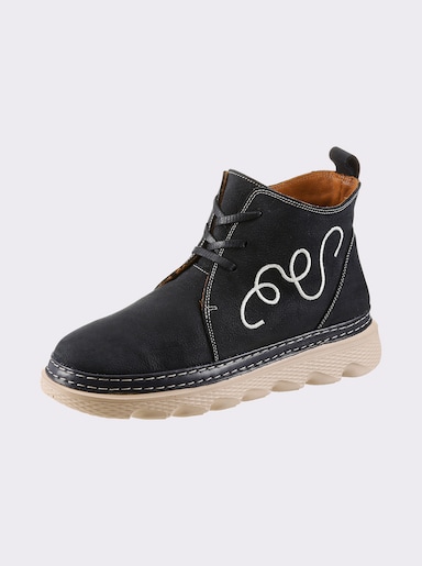 Gemini Stiefelette aus Nubukleder, mit Warmfutter - jeansblau