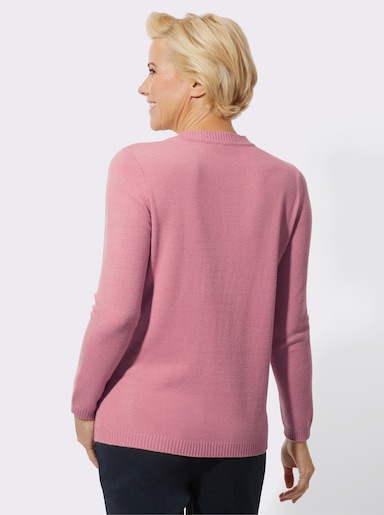 2-in-1-Pullover in aufwendiger Verarbeitung - altrosa