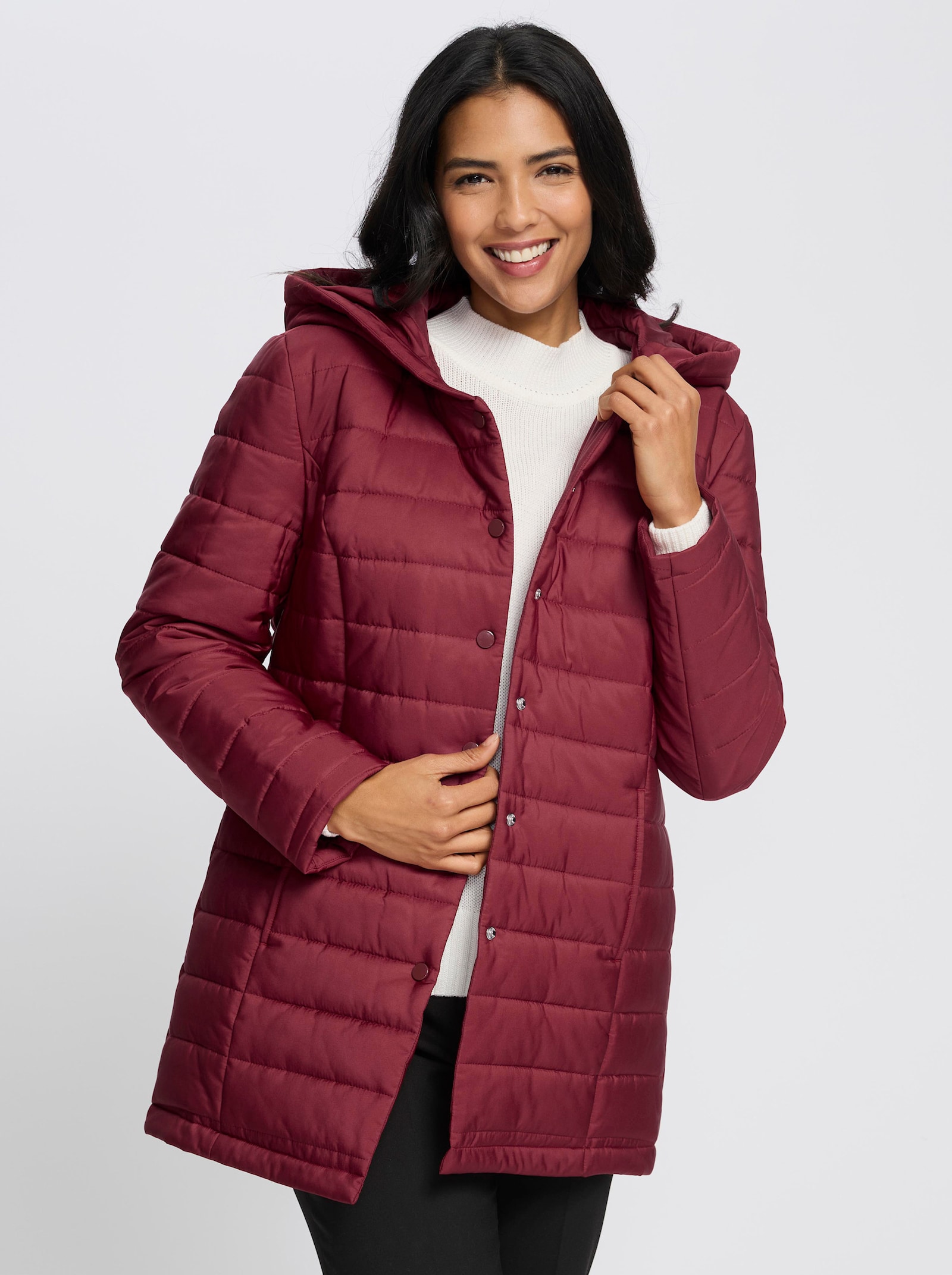 Steppjacke mit wärmender Wattierung - dunkelrot