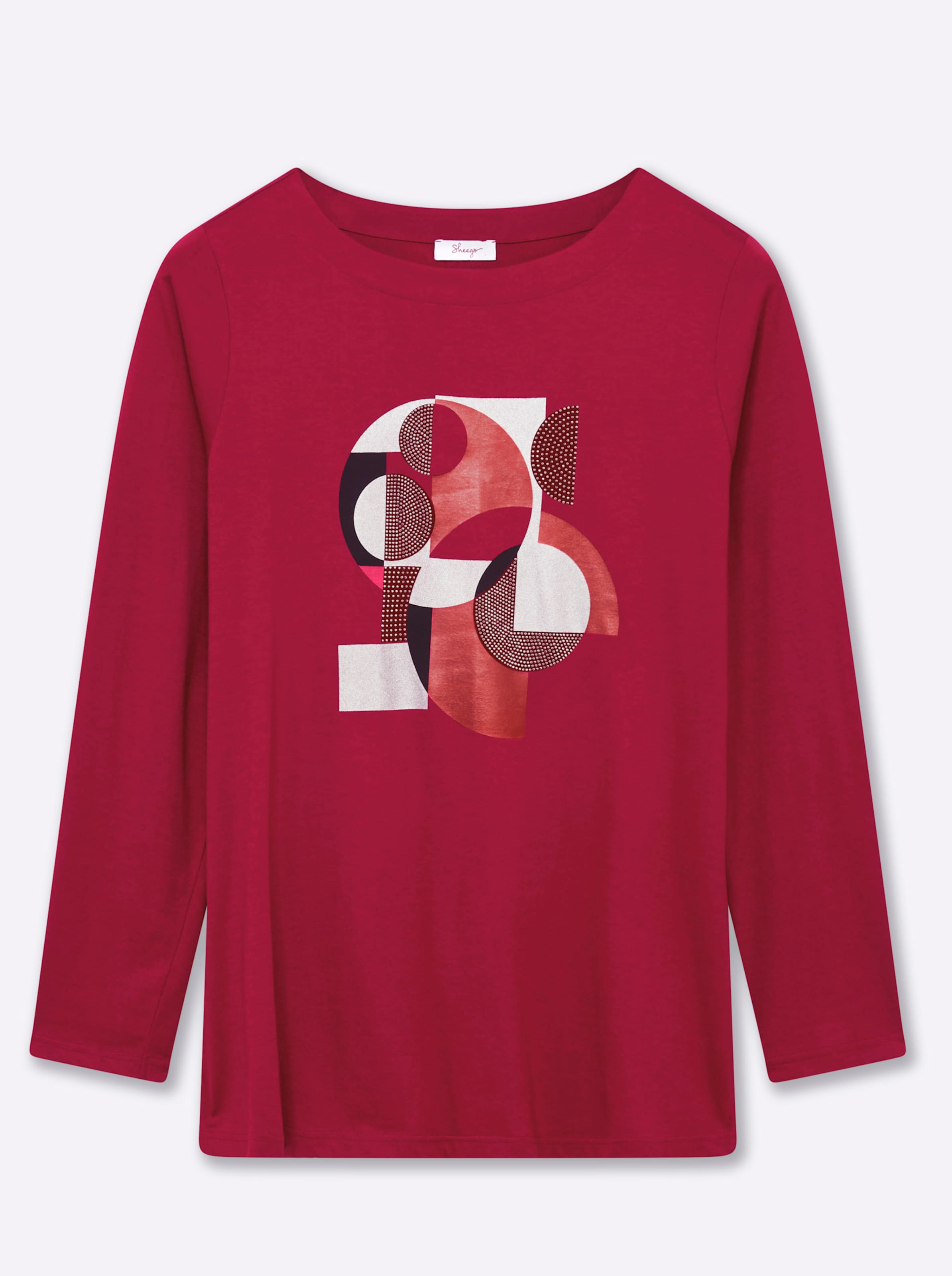 Sheego Damen Kirsche Silberfarben Bedruckt Langarmshirt "Langarm-Shirt" 1 Stk. von Baur - Bild 5