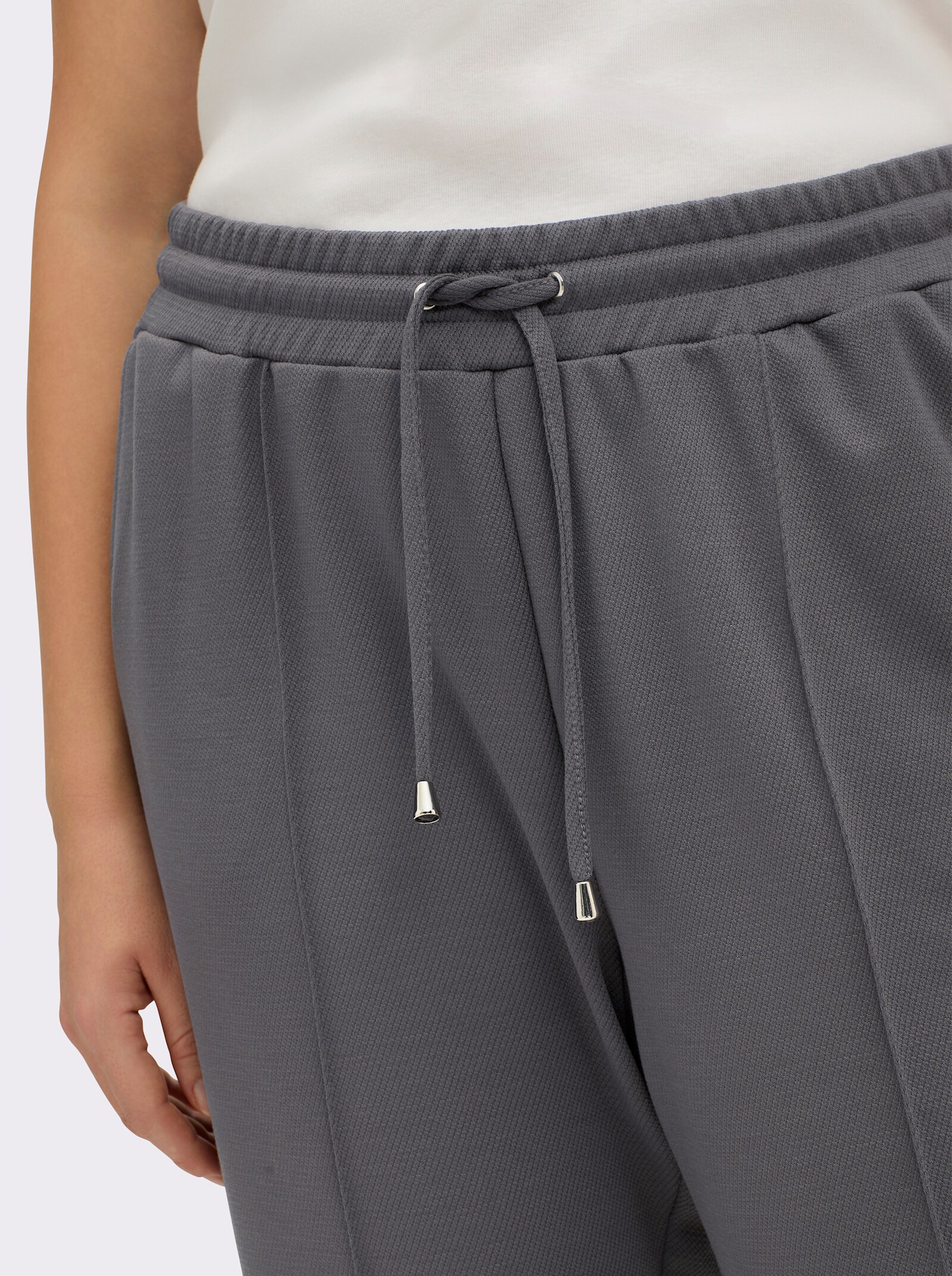 Jogg Pants mit Rundum-Dehnbund, Tunnelzug und Bindeband - anthrazit