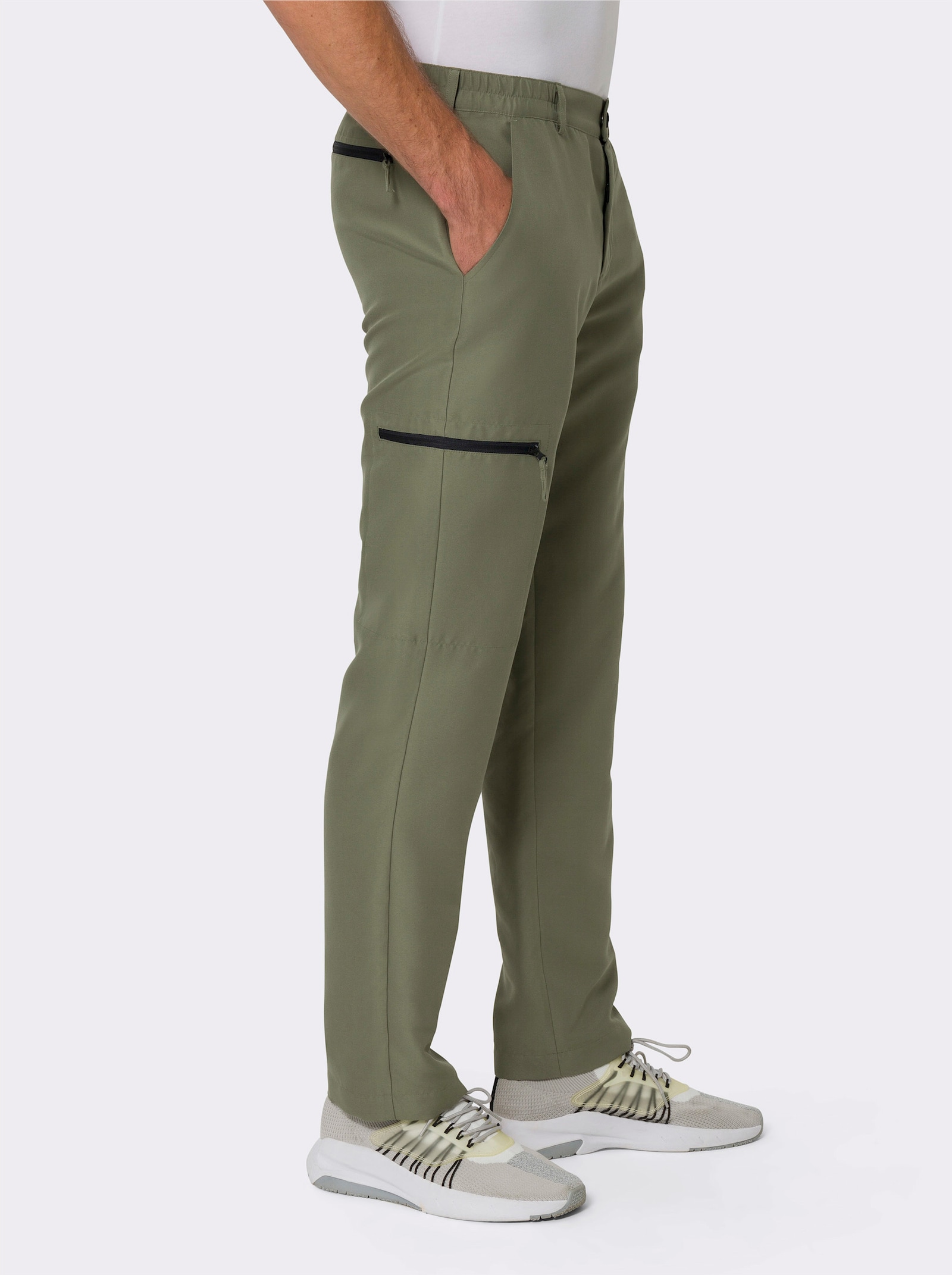 Outdoorhose mit Cargotasche - khaki