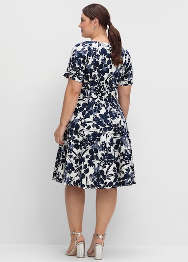sheego Cocktailkleid - marine-gemustert