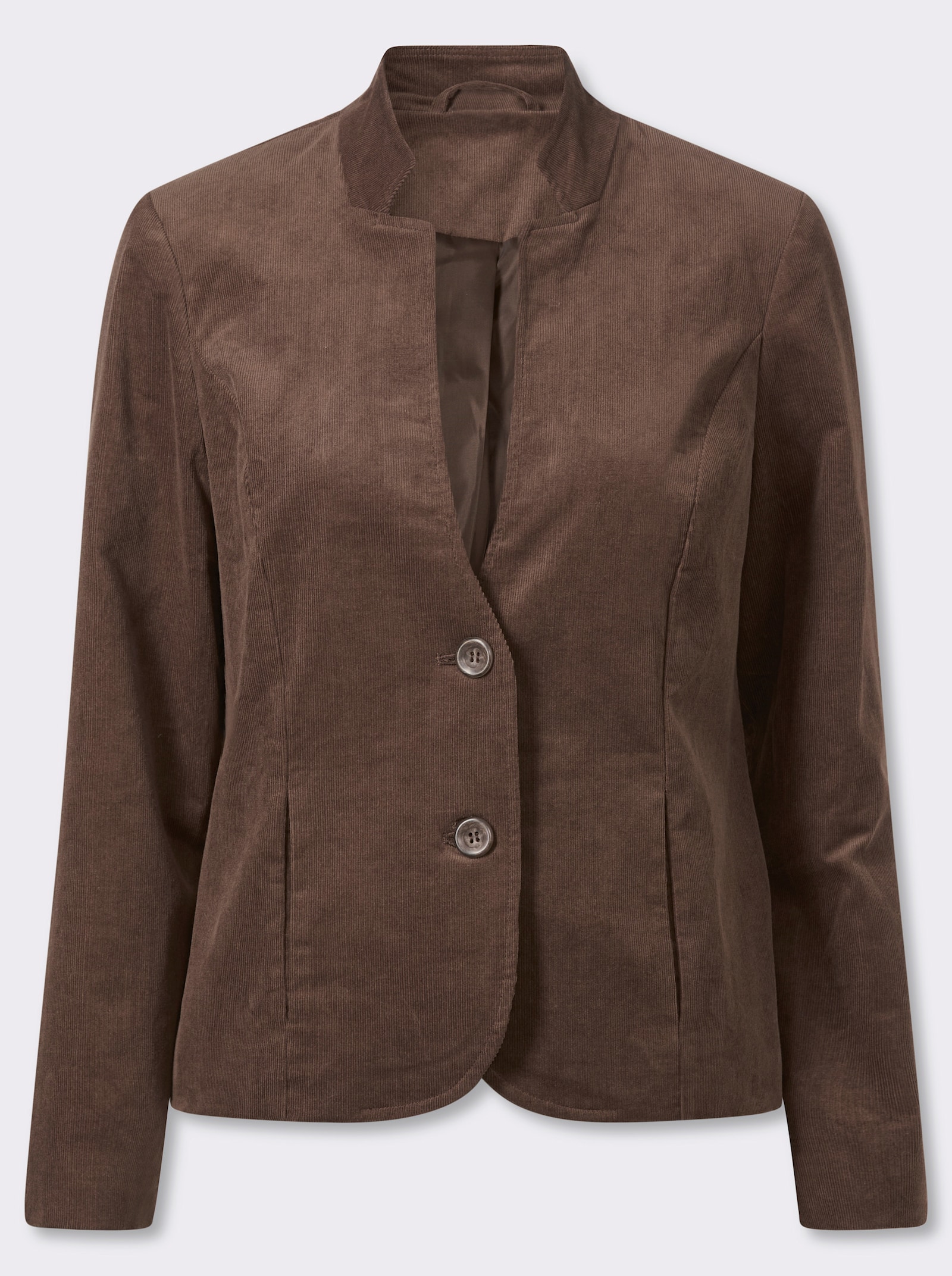 Cordblazer mit Stehkragen - schoko