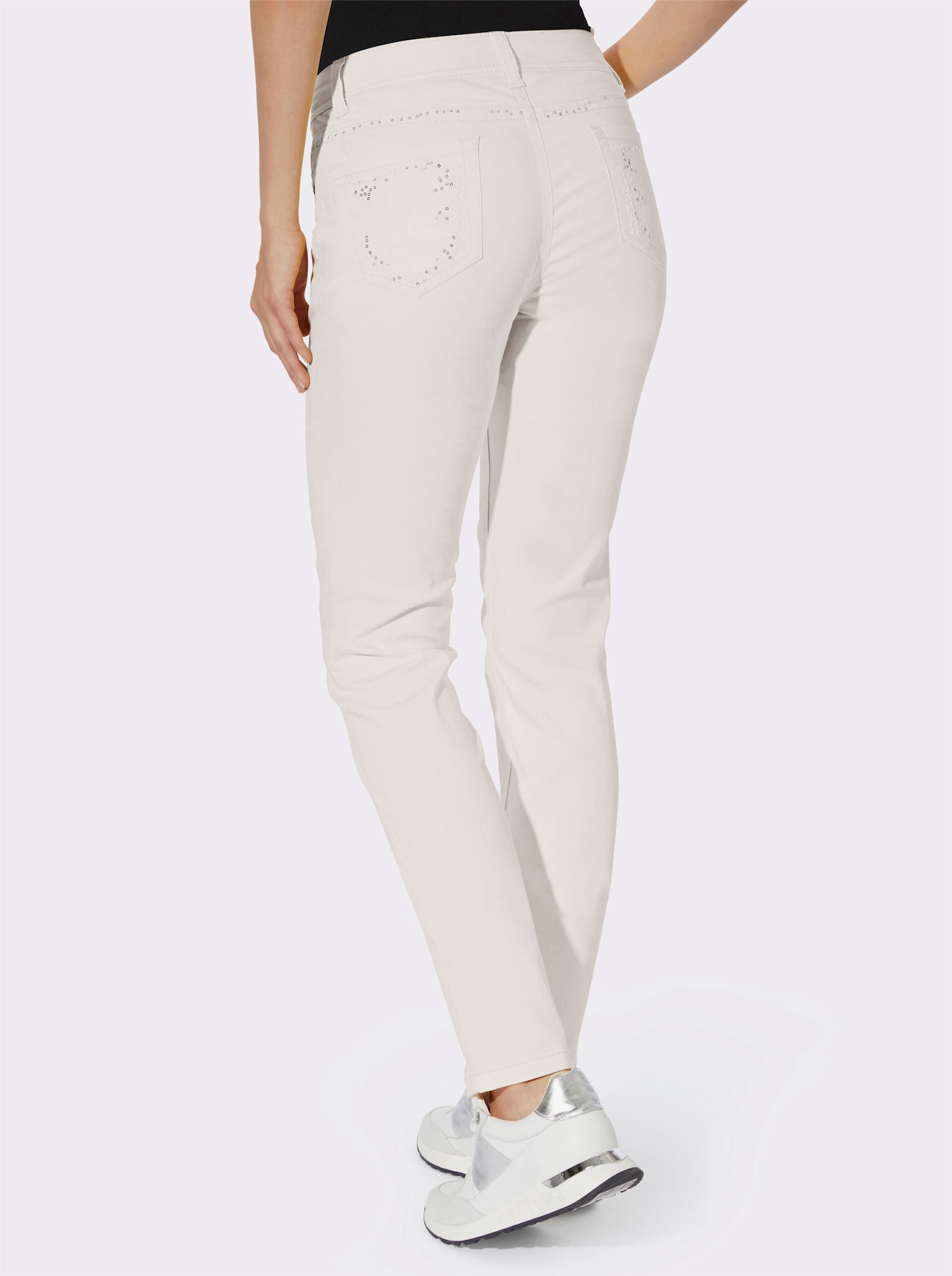 heine Skinny jeans met borduursel - ecru