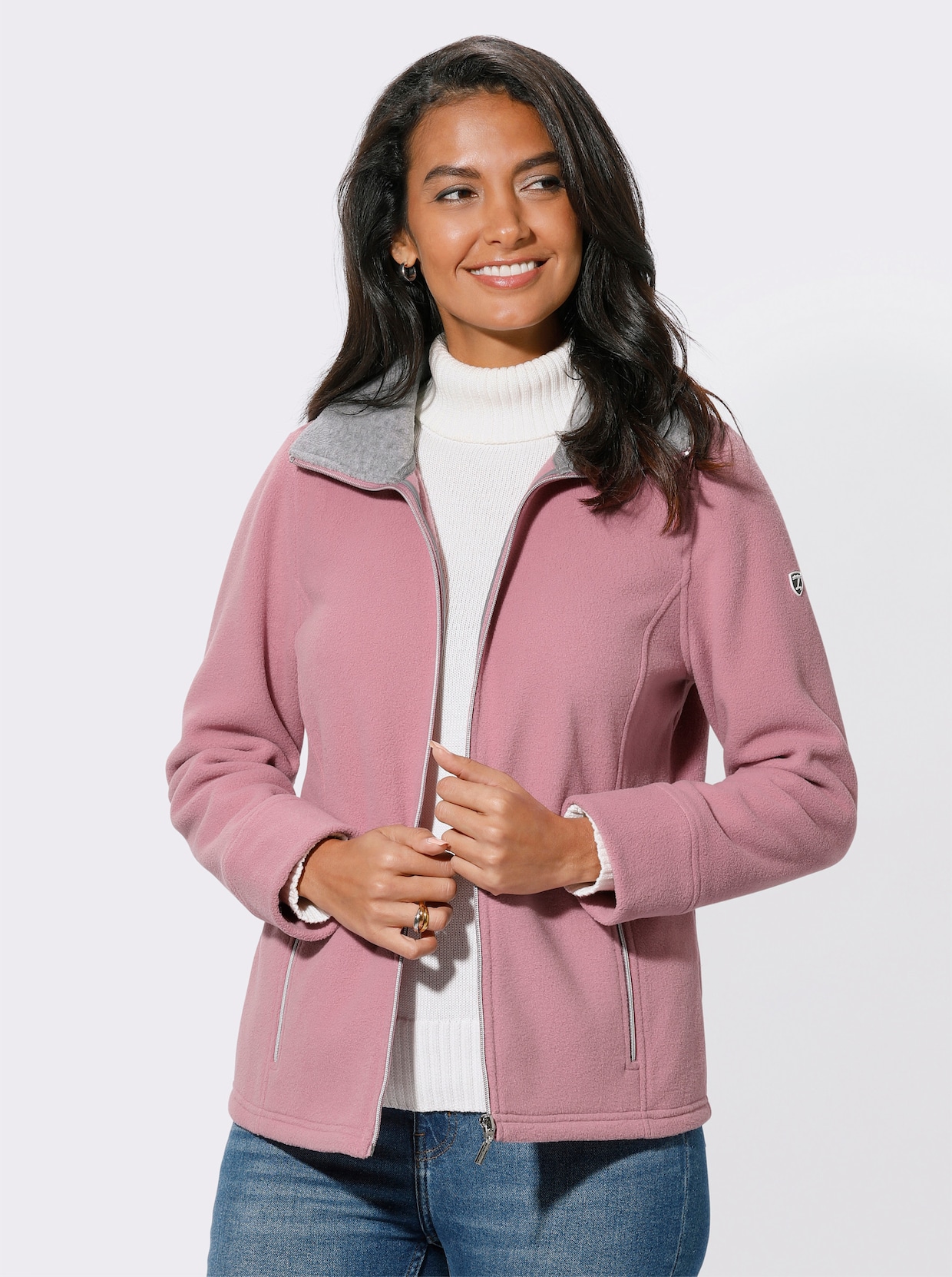 Fleece-Jacke - altrosa